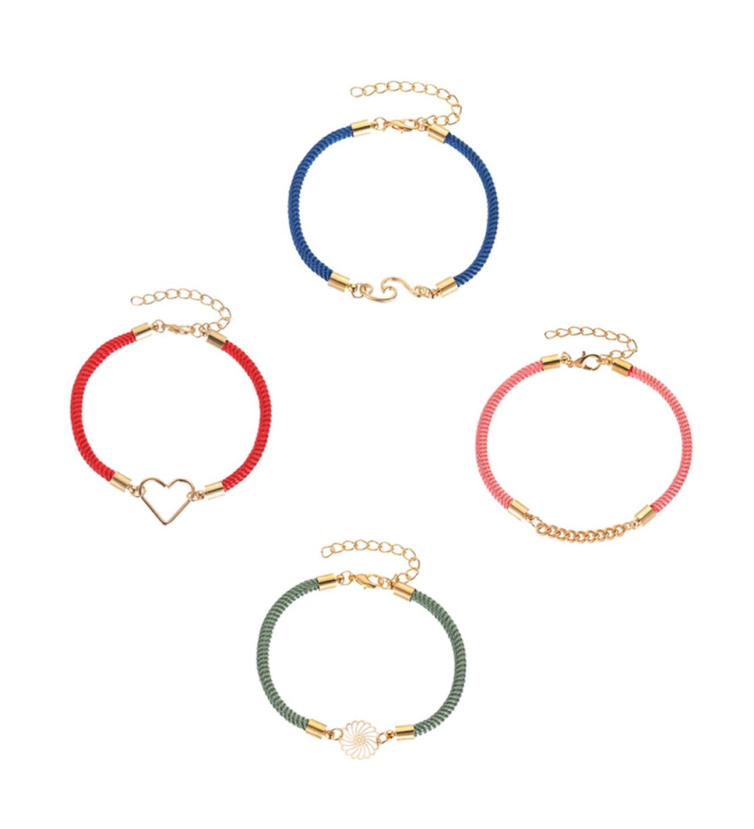 VALICLUD 4pcs Couple Bracelet Party Gifts Birthday Present Handmade Weaving Bracelet Solid Color Bracelet Bracelets Lucky Rope Bracelet Woven Bracelet Friendship Bracelet Hand Jewelry Charm - Buy Online on GoSupps.com