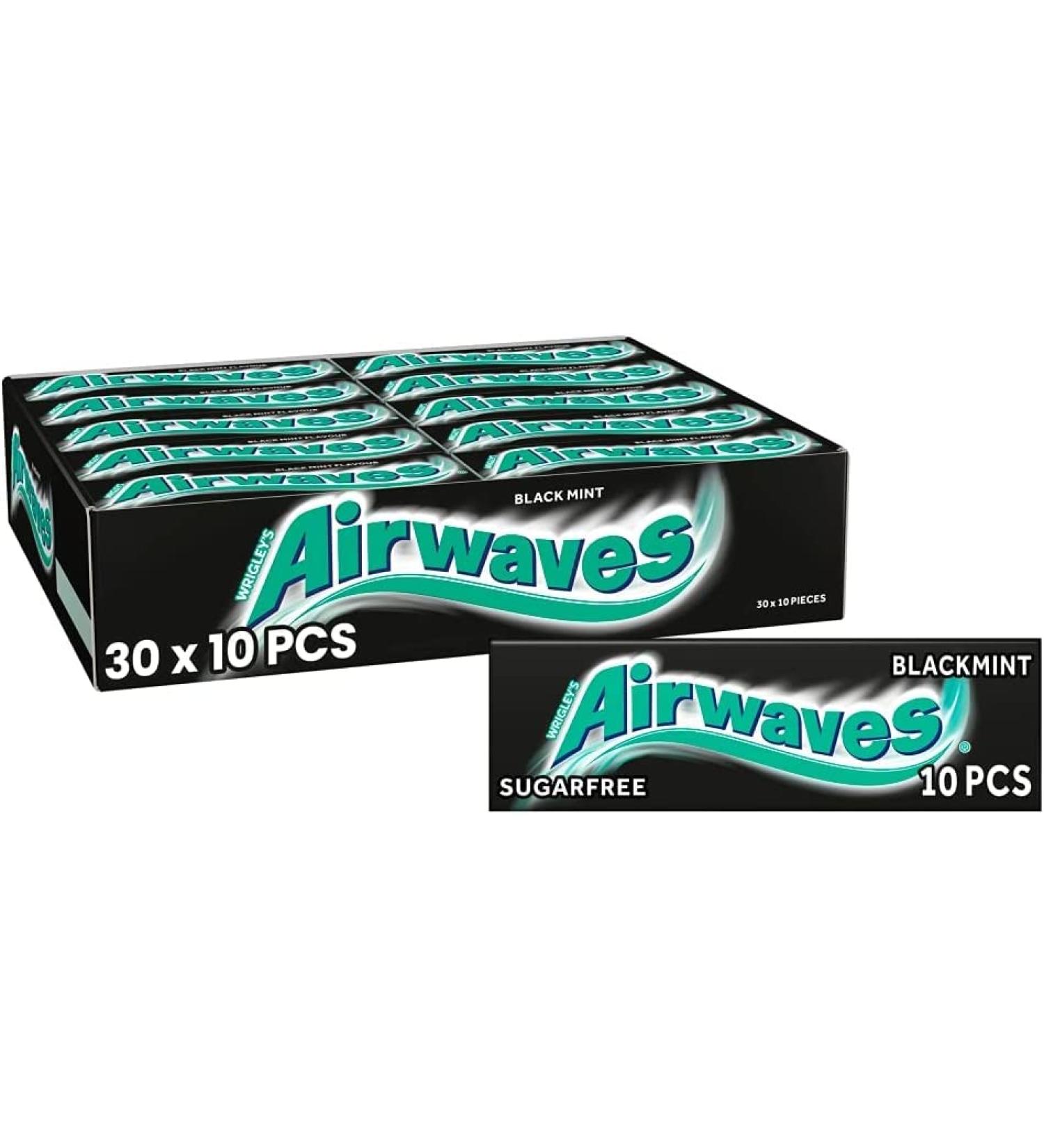 Airwaves Chewing Gum Sugar free Black Mint Menthol 30 Packs of 10 Pieces Black Mint 30 Count (Pack of 1) - Buy Online on GoSupps.com