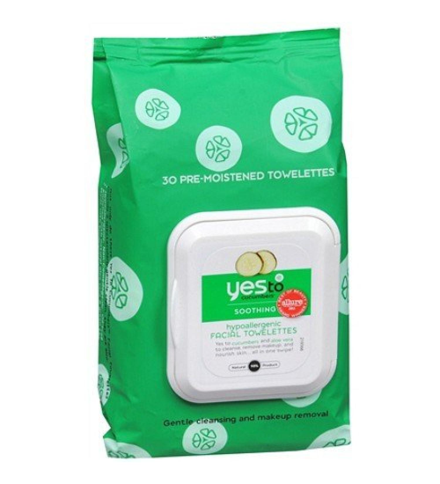 Yes to Cucumbers Hypoallergenic Facial Towelettes 30 ea