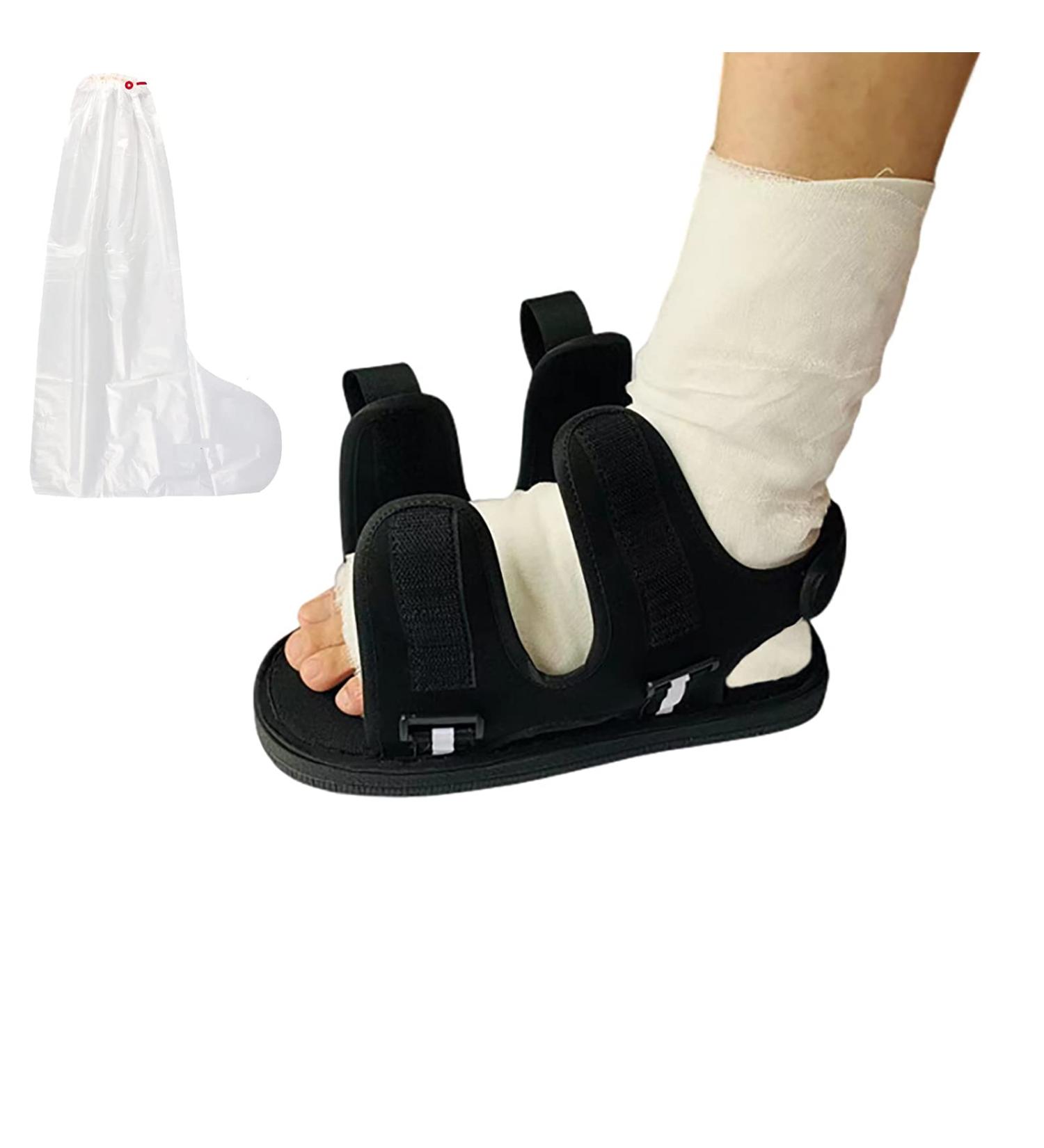 GREUS Post Op Shoe with Waterproof Leg Cast Cover  Adjustable Walking Boot Recovery Plaster Shoe Cover Medical Boot for Foot Injuries Sprained Ankle Broken Foot Toe Post Surgery Kids Women Men X-Small - Buy Online on GoSupps.com