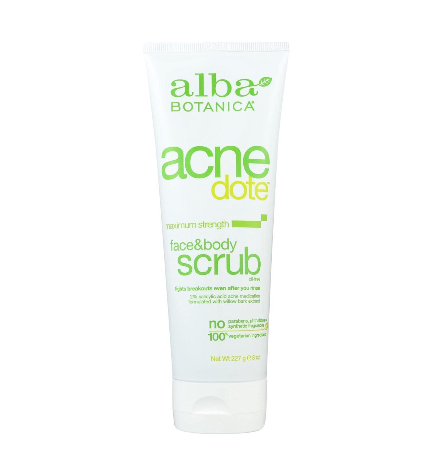 Alba Botanica Natural Acnedote Face & Body Scrub  8 Fl Oz