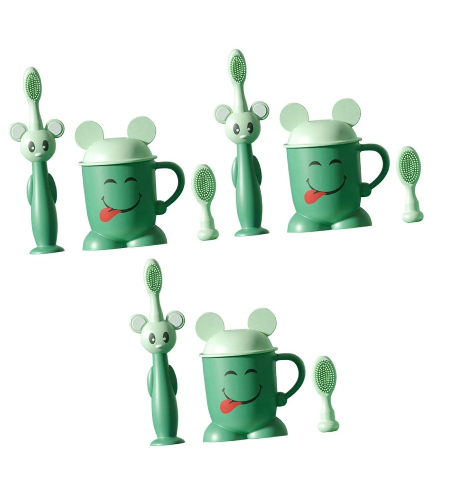 Minkissy Soft Toothbrush Set for Newborns & Children | Suction Cup Oral Care | Gentle Bristles for Infants - Buy Online on GoSupps.com