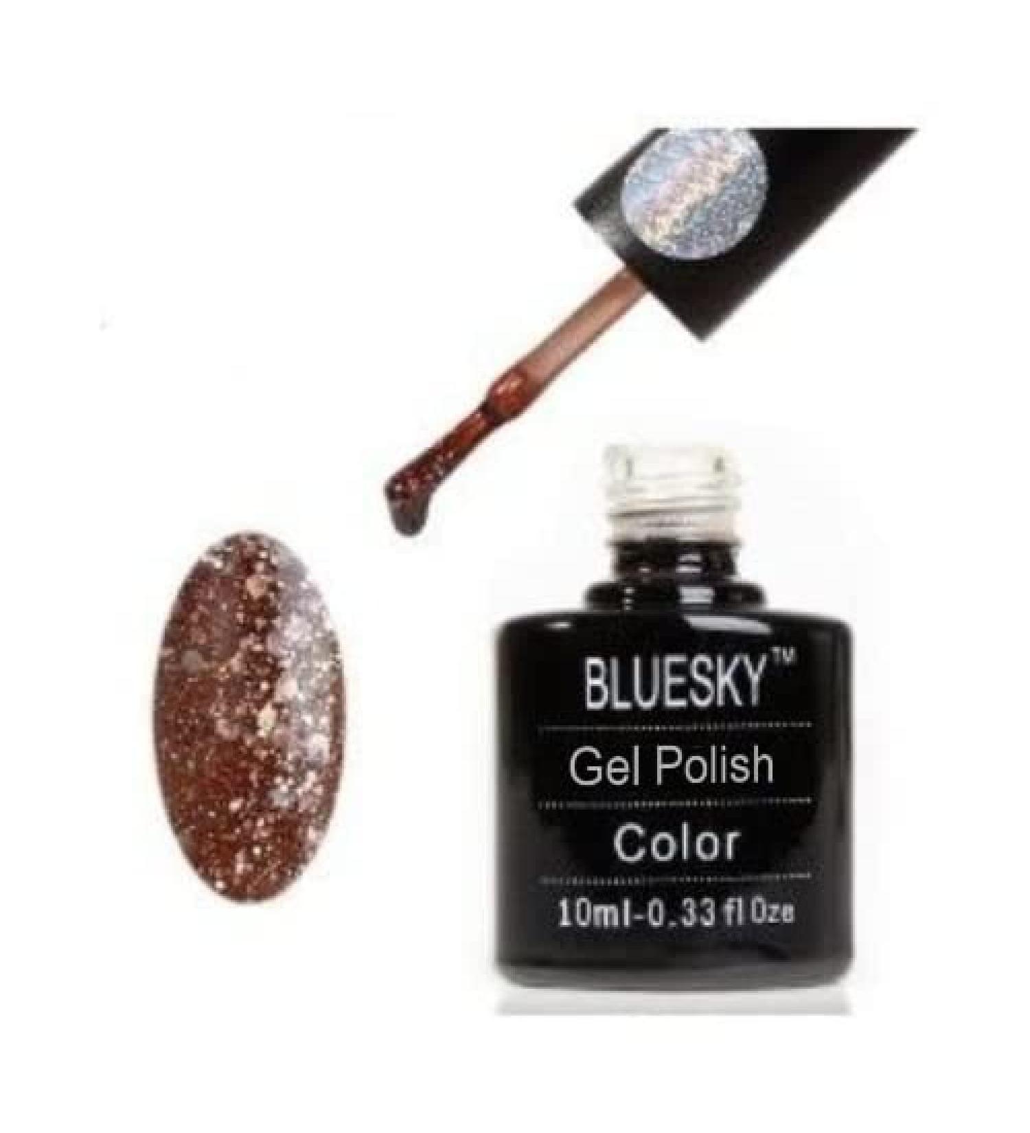 Bluesky Gel Nail Polish Nightlife Blz15 Black Chunky Glitter Dark Midnight Long Lasting Chip Resistant 10 ml (Requires Drying Under UV LED Lamp)