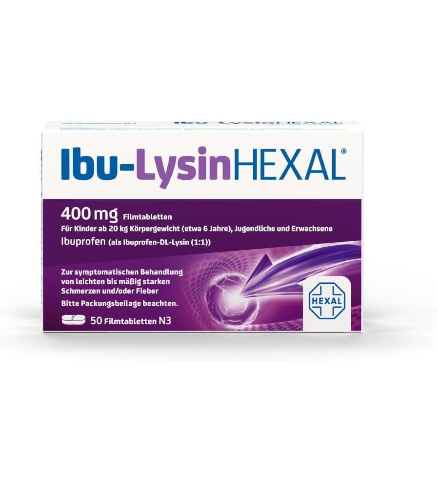 Buy IBU LYSIN HEXAL 684 mg Film-Coated Tablets - 50 pcs | Fast International Shipping - Buy Online on GoSupps.com