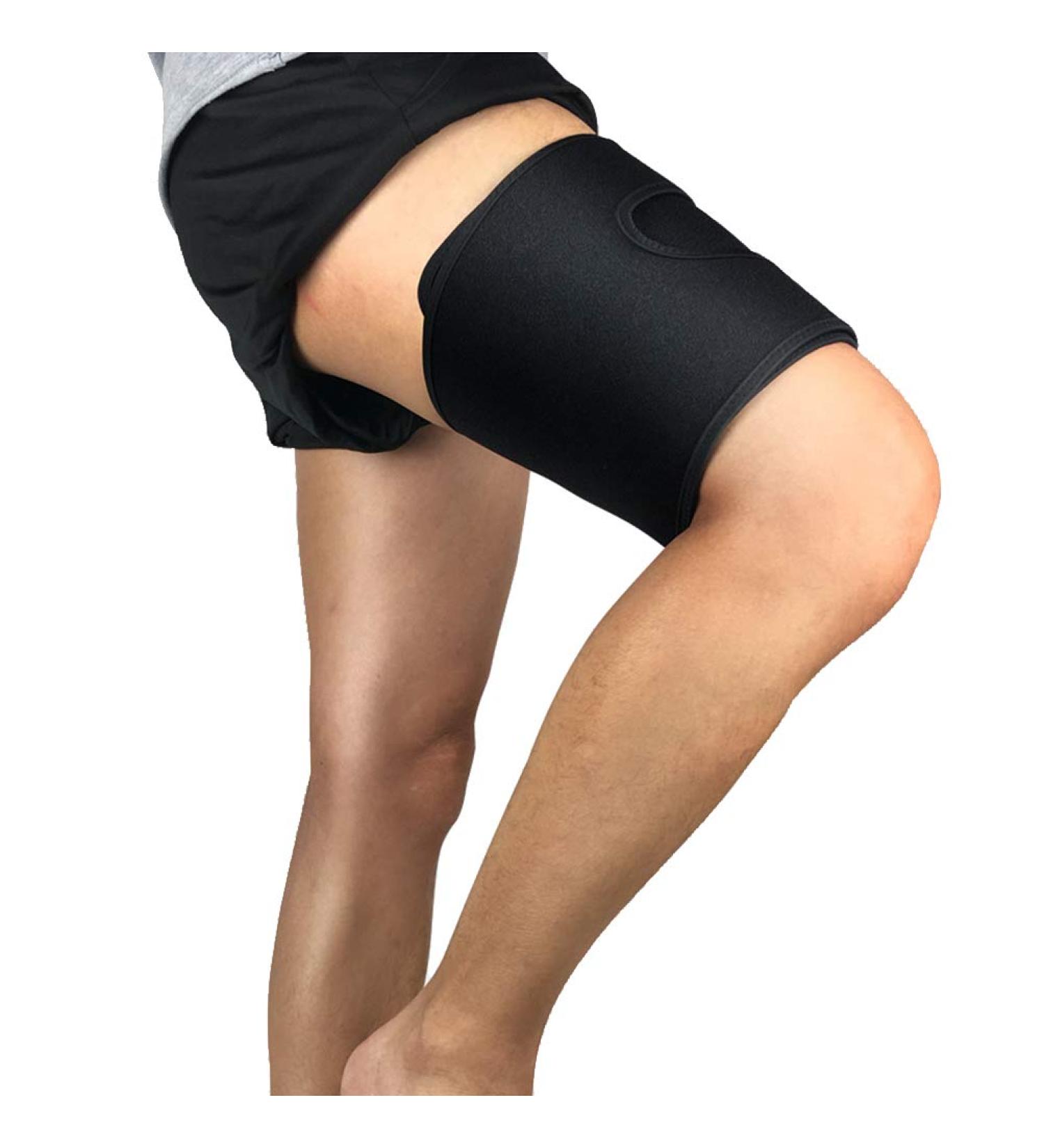 Keenso Thigh Brace Support - Adjustable Compression Sleeve for Men & Women | Best Thigh Support (Black) - International Shipping - Buy Online on GoSupps.com