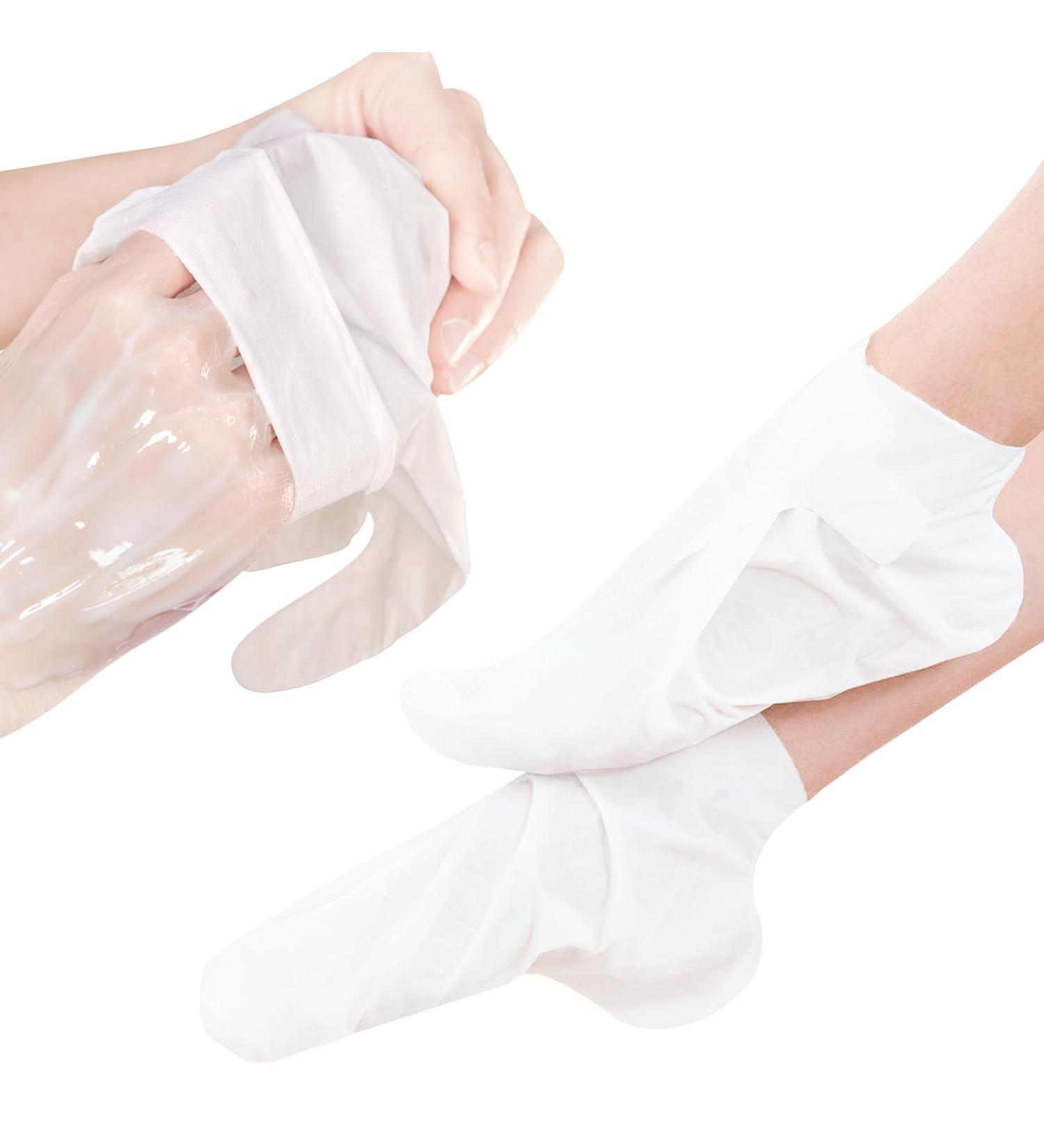 Kit de soin des pieds de No l avec 3 paires de masques pour les pieds et 3 paires de masques pour les mains chaussettes hydratantes gants hydratants