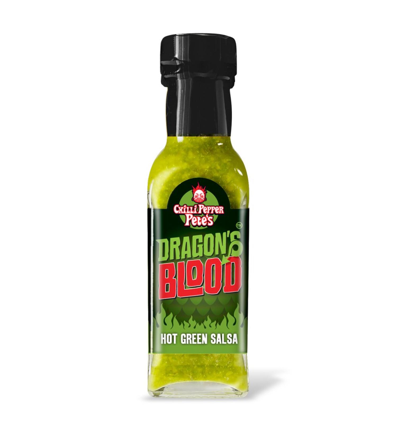 Chilli Pepper Pete's Dragon's Blood Hot Green Salsa - 100 ml