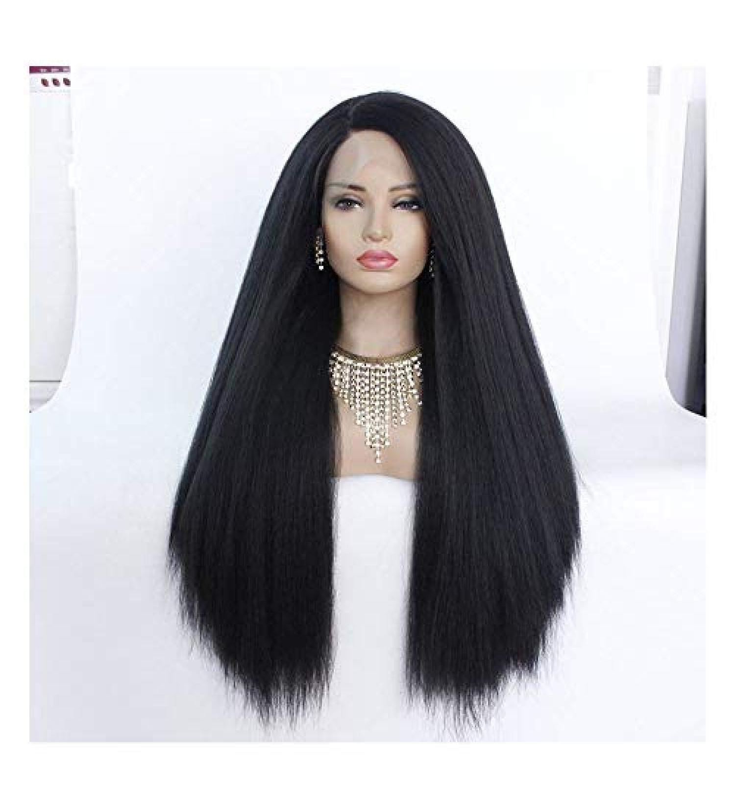 Buy Bghjue 16x4 Long Black Brown Ombre Synthetic Lace Frontal Wig - 22in Cosplay Hair for Women - Buy Online on GoSupps.com