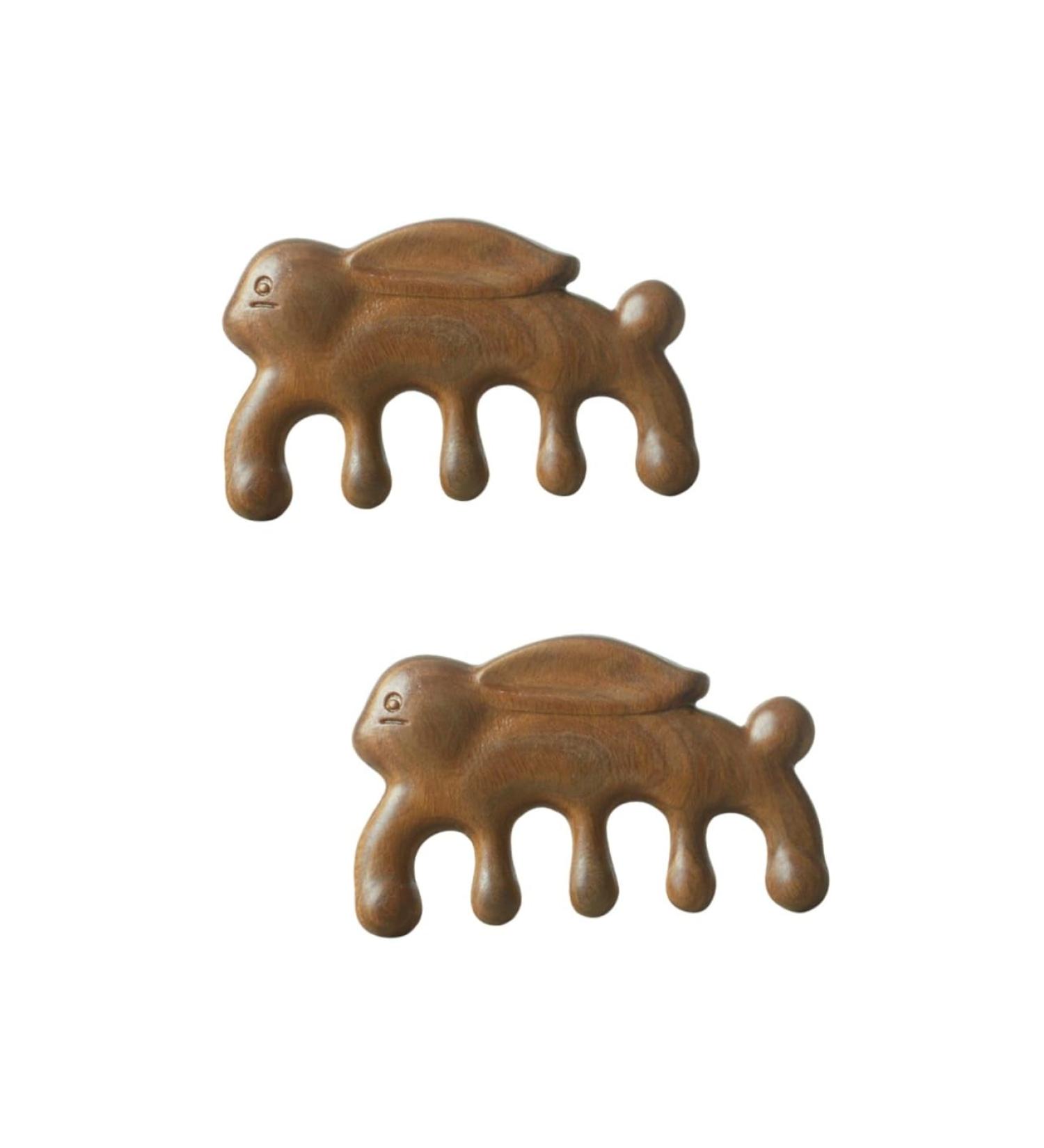 Healvian 2pcs Green Sandalwood Massage Comb Set - Eco-Friendly Wooden Hairbrush for Women - Perfect Gift for Healthy Hair - Buy Online on GoSupps.com