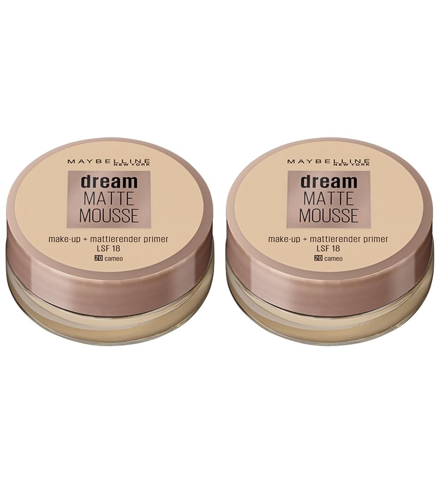 Maybelline Dream Matte Mousse Make-Up No. 20 Cameo - Mattifying Foundation (Pack of 2) | Shop Internationally - Buy Online on GoSupps.com