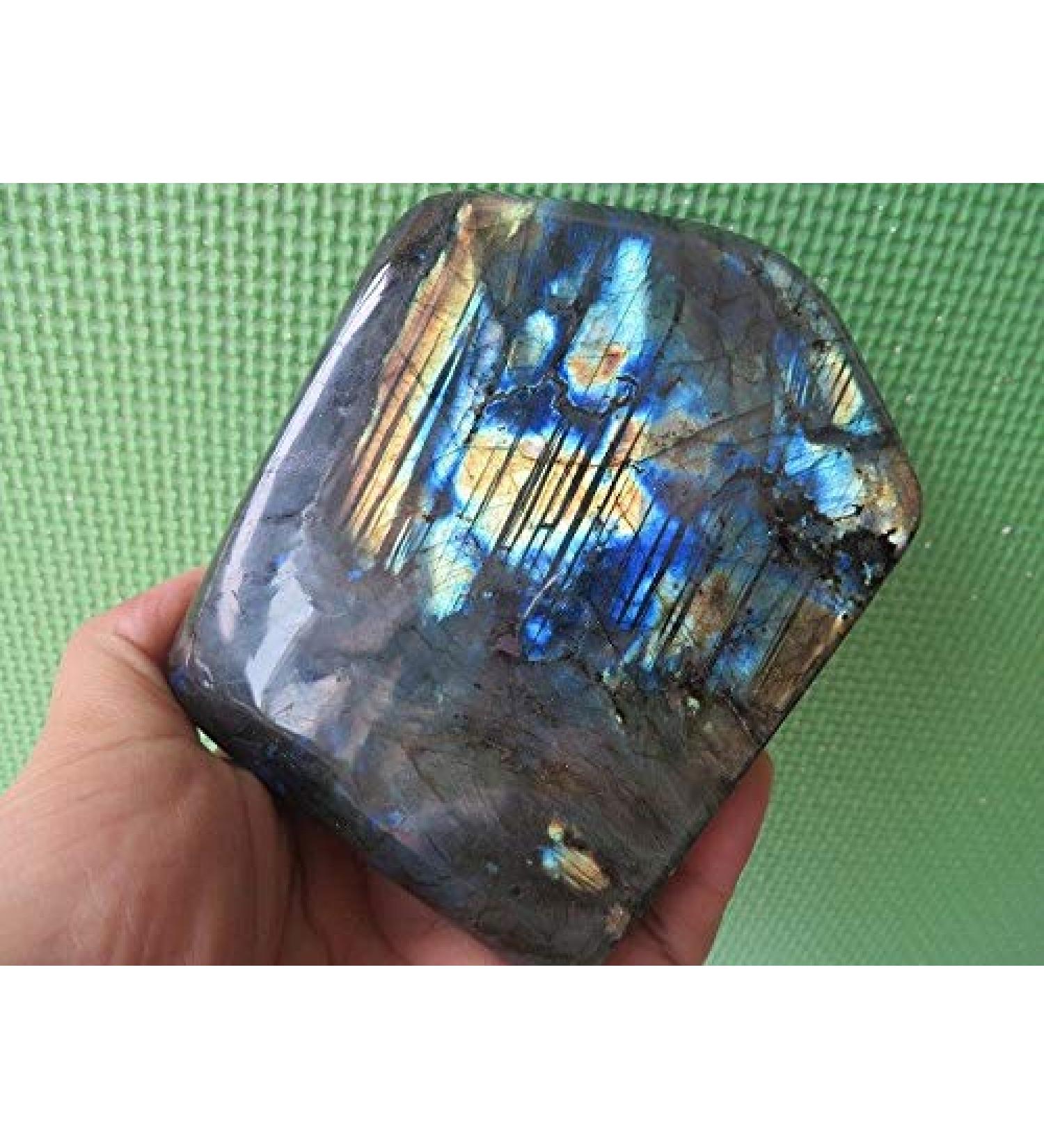 1.68lb Rare Natural Flash Labradorite Crystal Gem Stone Original Reiki JZIGTDEM