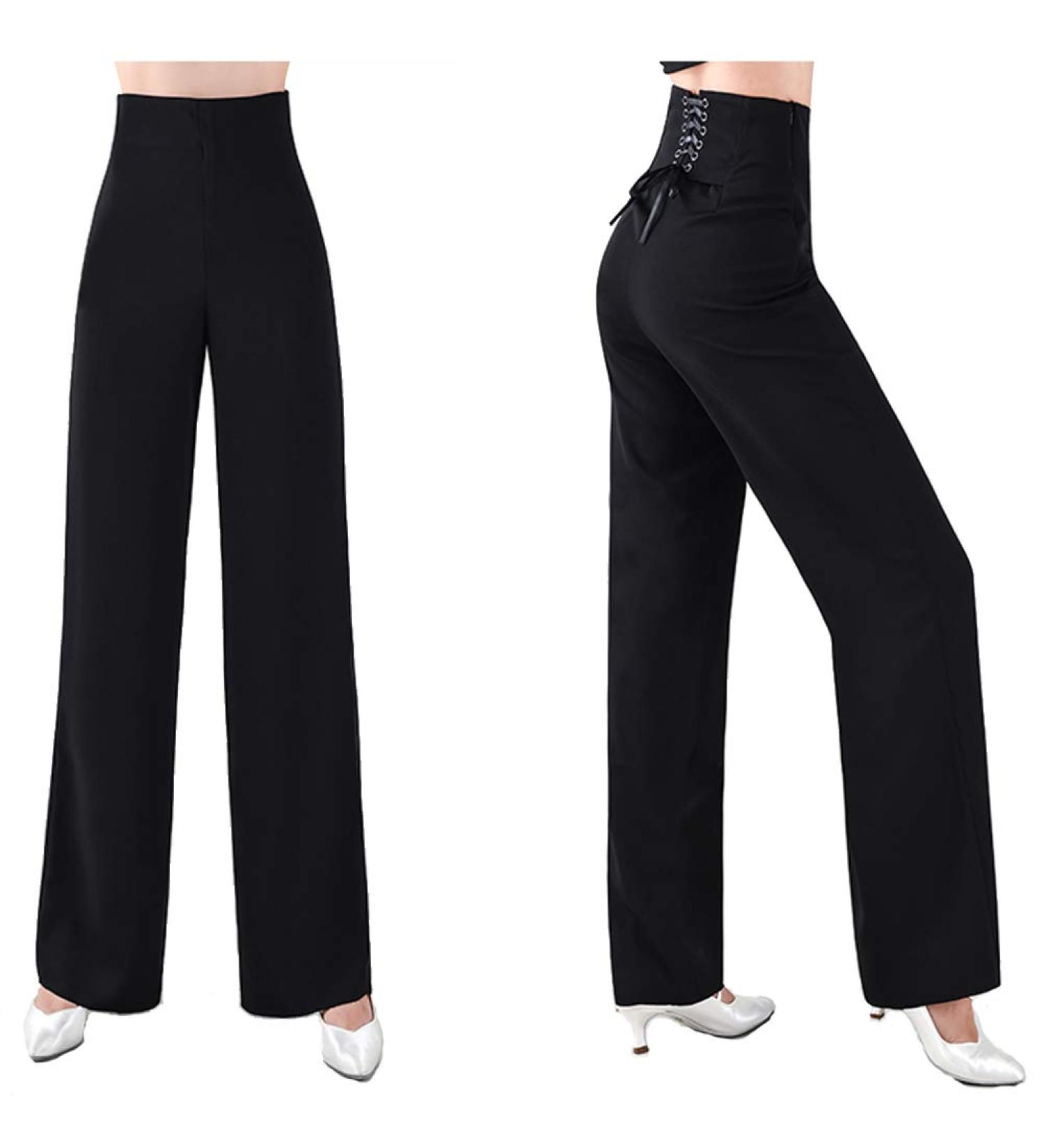 YILINFEIER Women's High Waisted Wide Leg Dance Pants Black - Size 27 (Waist 66cm) - Buy Online on GoSupps.com
