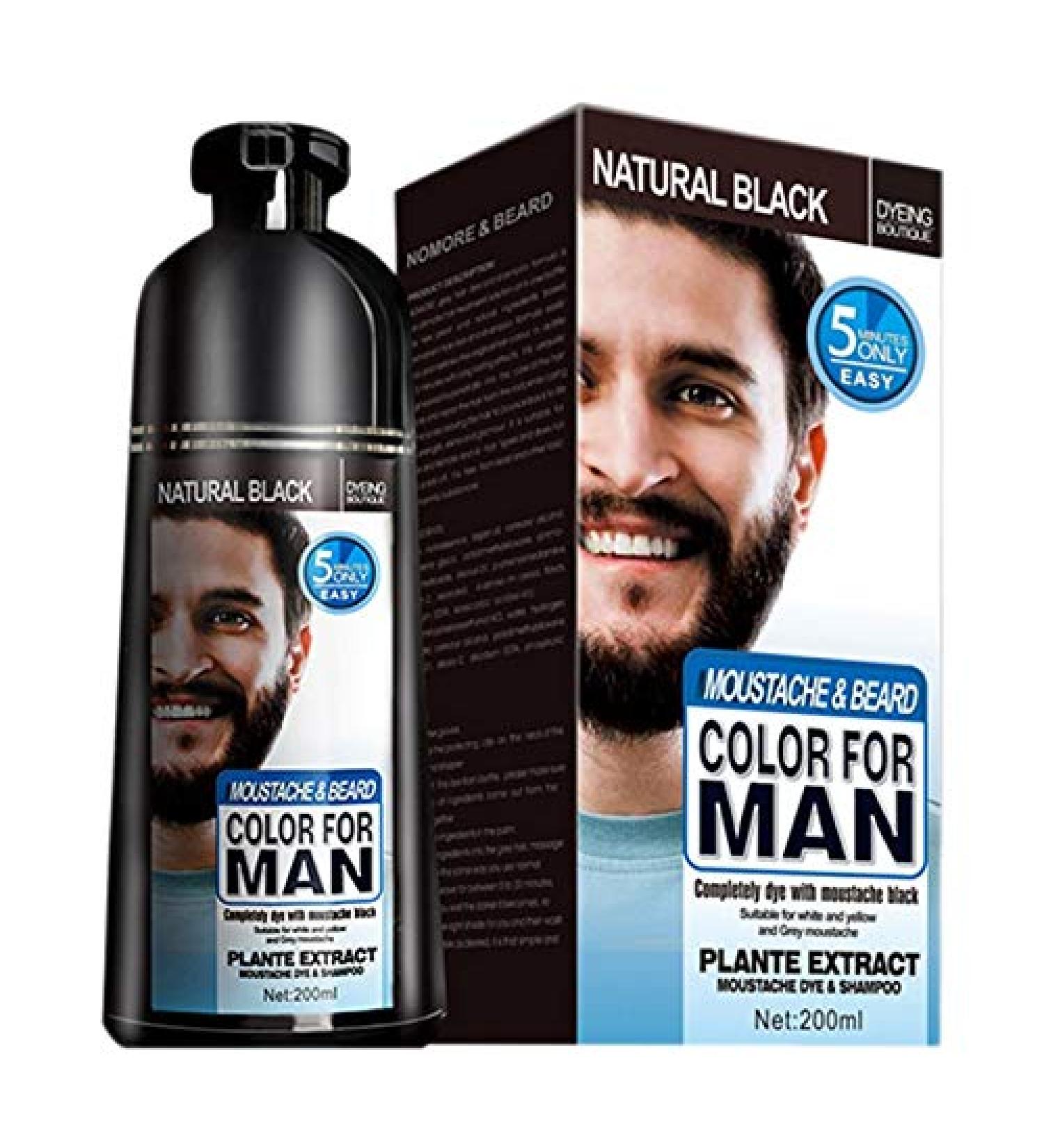 shanpu Permanent Beard Dye Shampoo for Dying Beard Removal White Gray Beard Hair Beard Shampoo 200ml - Buy Online on GoSupps.com