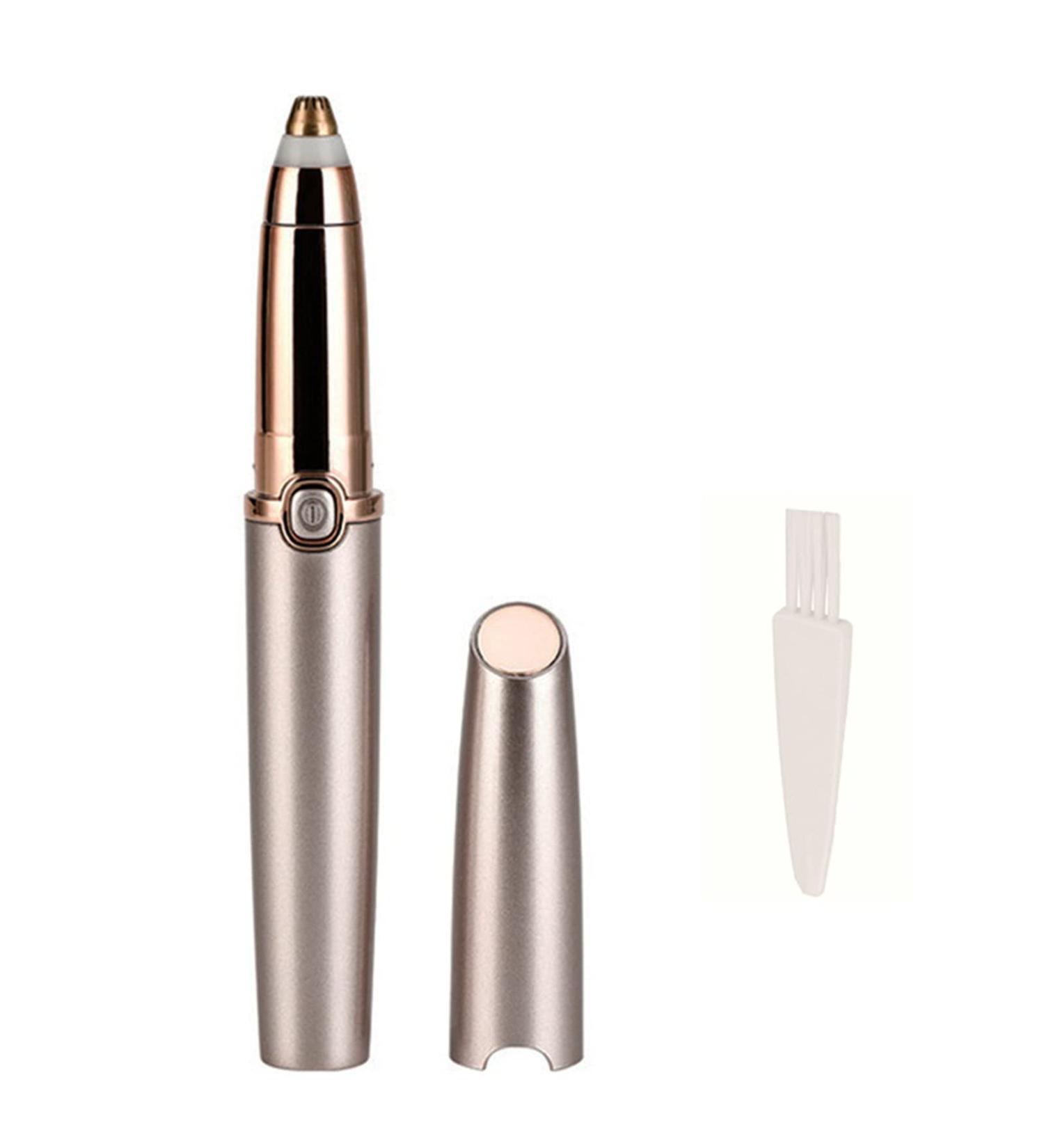 Buy Gold Electric Eyebrow Trimmer Pen Painless Facial Hair Remover for Women | Portable Mini Shaver & Epilator - Buy Online on GoSupps.com