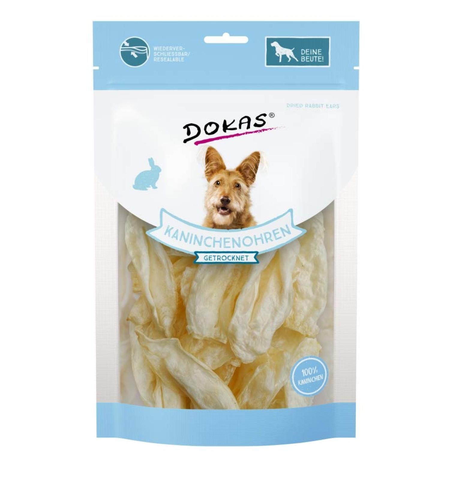 Dokas Dog Kaninchenohren Ohne Fell getrocknet 70g (Menge: 7 I Bestelleinheit)