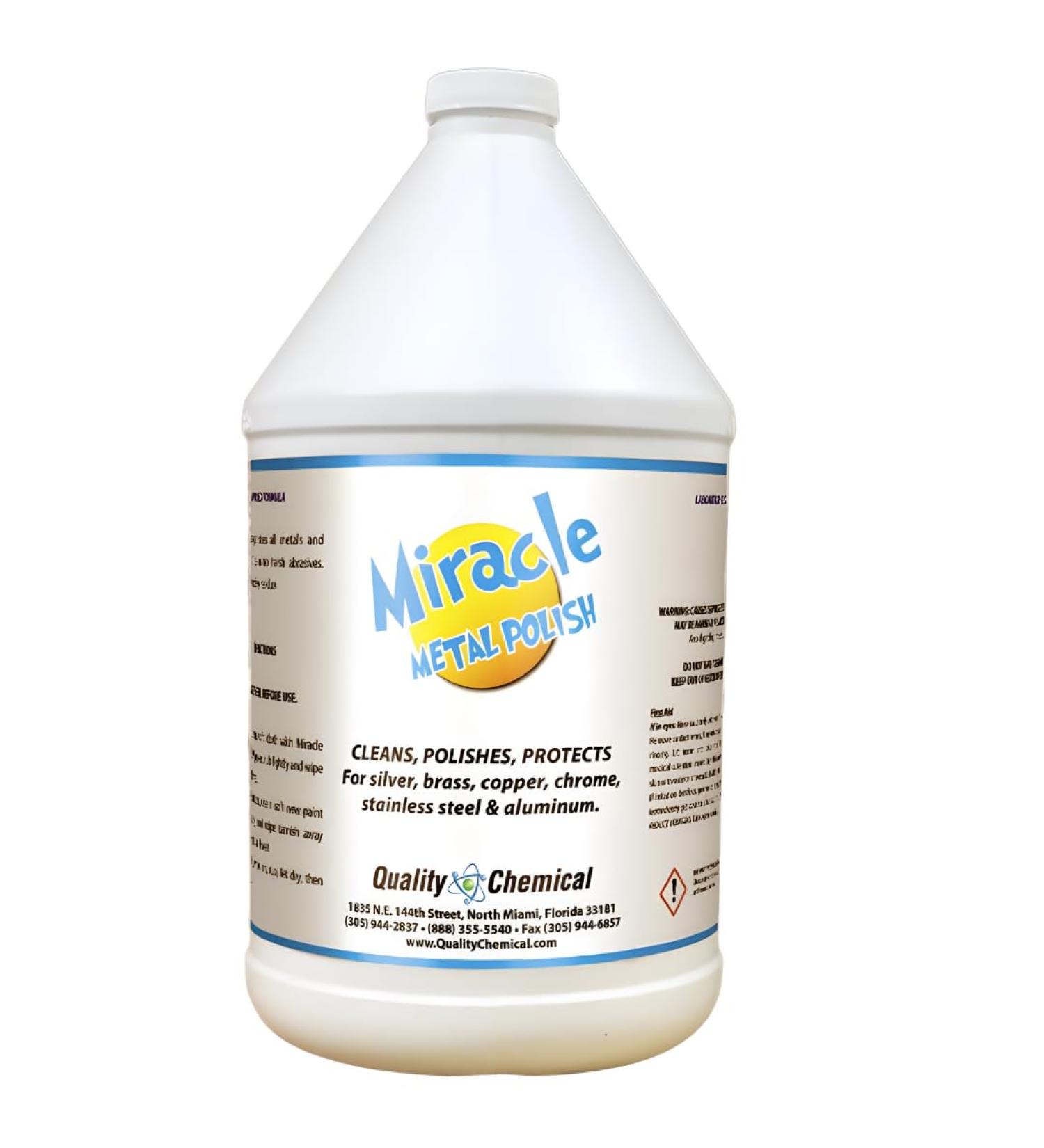 Quality Chemical Miracle Metal Cleaner & Polish - Ultimate 128 oz Solution for Aluminum Silver Chrome & Nickel Cleaning & Polishing - Buy Online on GoSupps.com