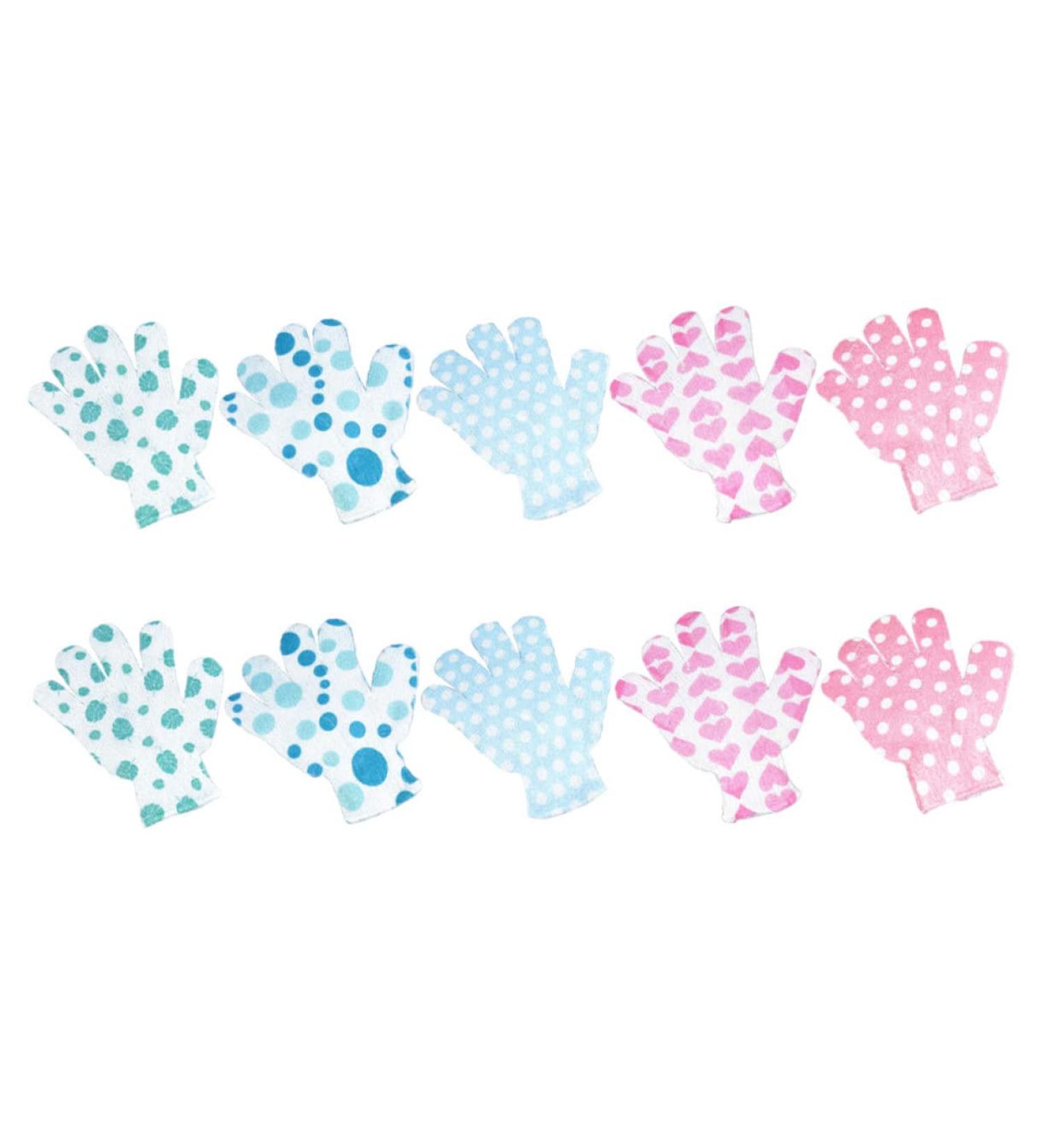 FOMIYES 10pcs Printed Bath Gloves | Baby Hand Mittens | Shower Back Cleaner - Exfoliating Spa Scrubber Gloves - Buy Online on GoSupps.com