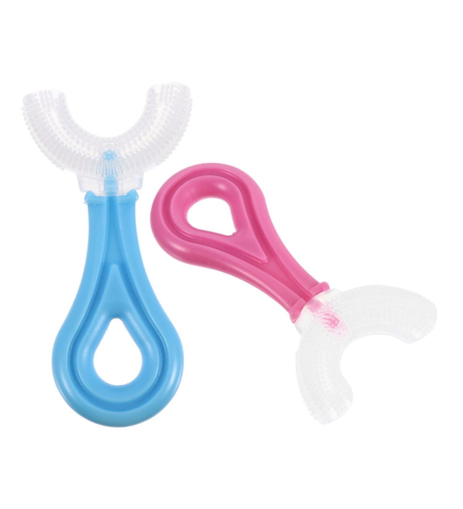 Fomiyes 2-Pack U-Shaped Child Toothbrush - Soft Bristle Mouth Cleaning Tool for Babies - Buy Online on GoSupps.com