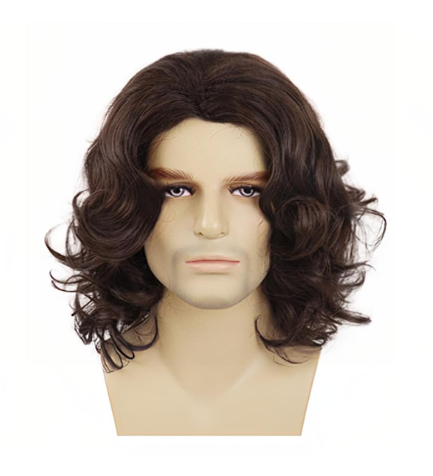 iFutniew Men'S Short Curly Brown Wig Halloween Cosplay Wig Anime Costume Wig Easy Install Easy to Use - Buy Online on GoSupps.com