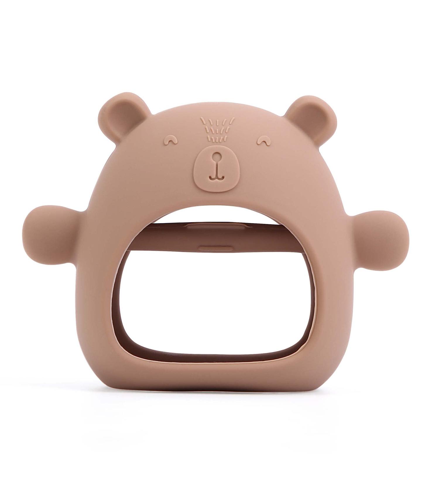 Komfy LilLove Bear Mitten Teether for 3+ Months Babies - BPA Free, Anti-Drop, Sustainable, Washable & Non-Toxic - Caramel - Buy Online on GoSupps.com