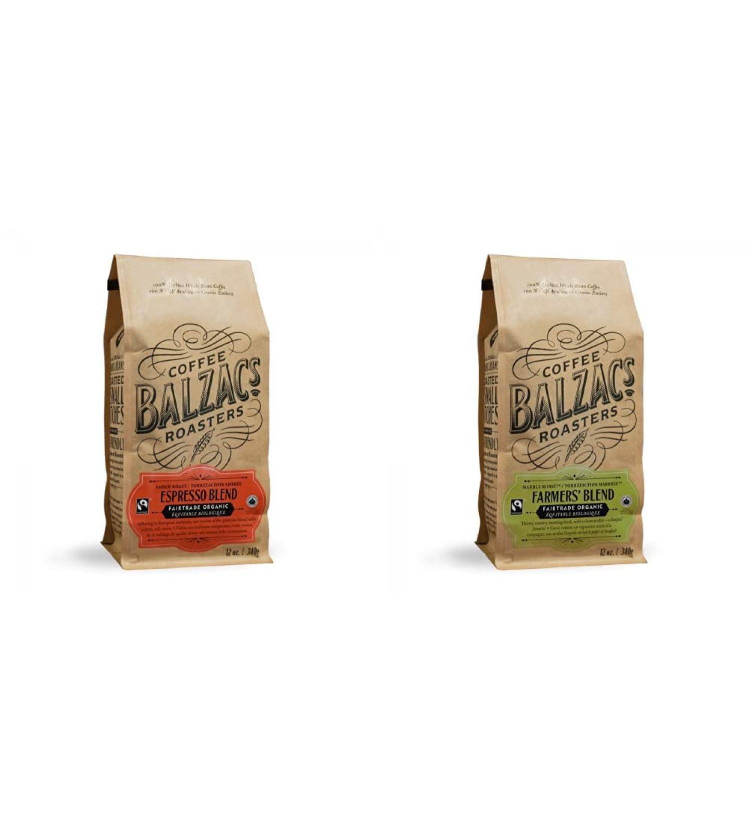 Balzac's Coffee Roasters Espresso Blend Whole Bean Coffee 12oz Espresso Blend 12 ounces & Roasters Farmer's Blend Whole Bean Coffee 12oz Farmer's Blend 12 ounces Whole Bean Coffee + Blend Whole Bean Coffee - Buy Online on GoSupps.com