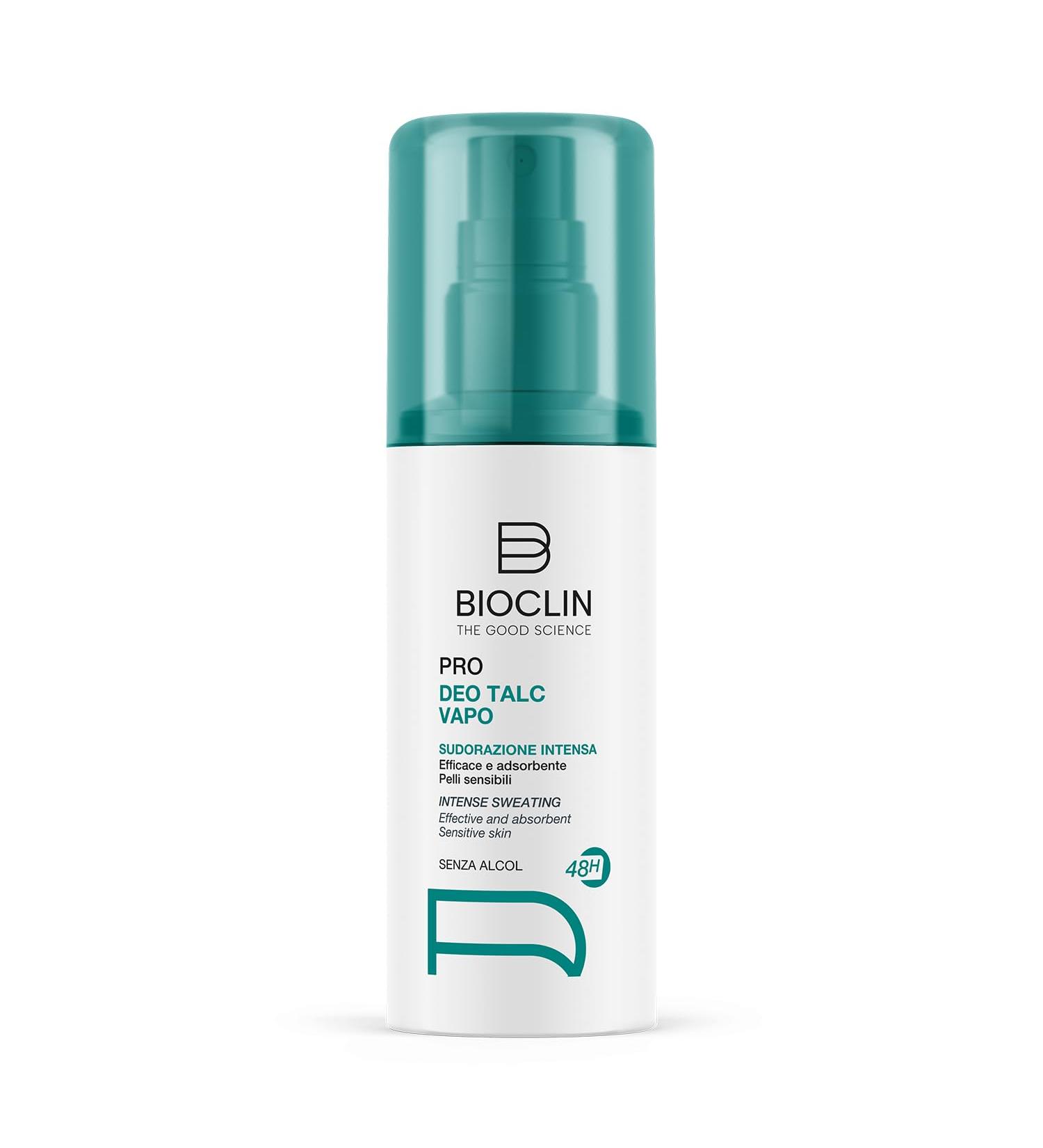 BIOCLIN Deo Pro Talc Vapo - 100 ml - Alcohol-free deodorant ideal for intense sweating and sensitive skin - 48 hours of protection - No gas - Pleasant talcated fragrance. - Buy Online on GoSupps.com