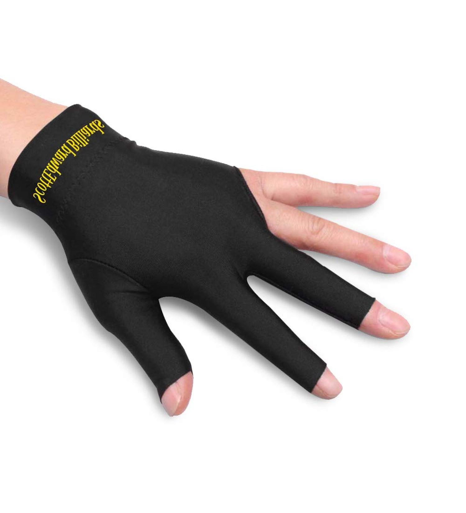 Scott Edward 10pcs Billiard Gloves Set | Open Fingers Spandex Lycra | Left/Right Hand | Men/Women | Black - Buy Online on GoSupps.com