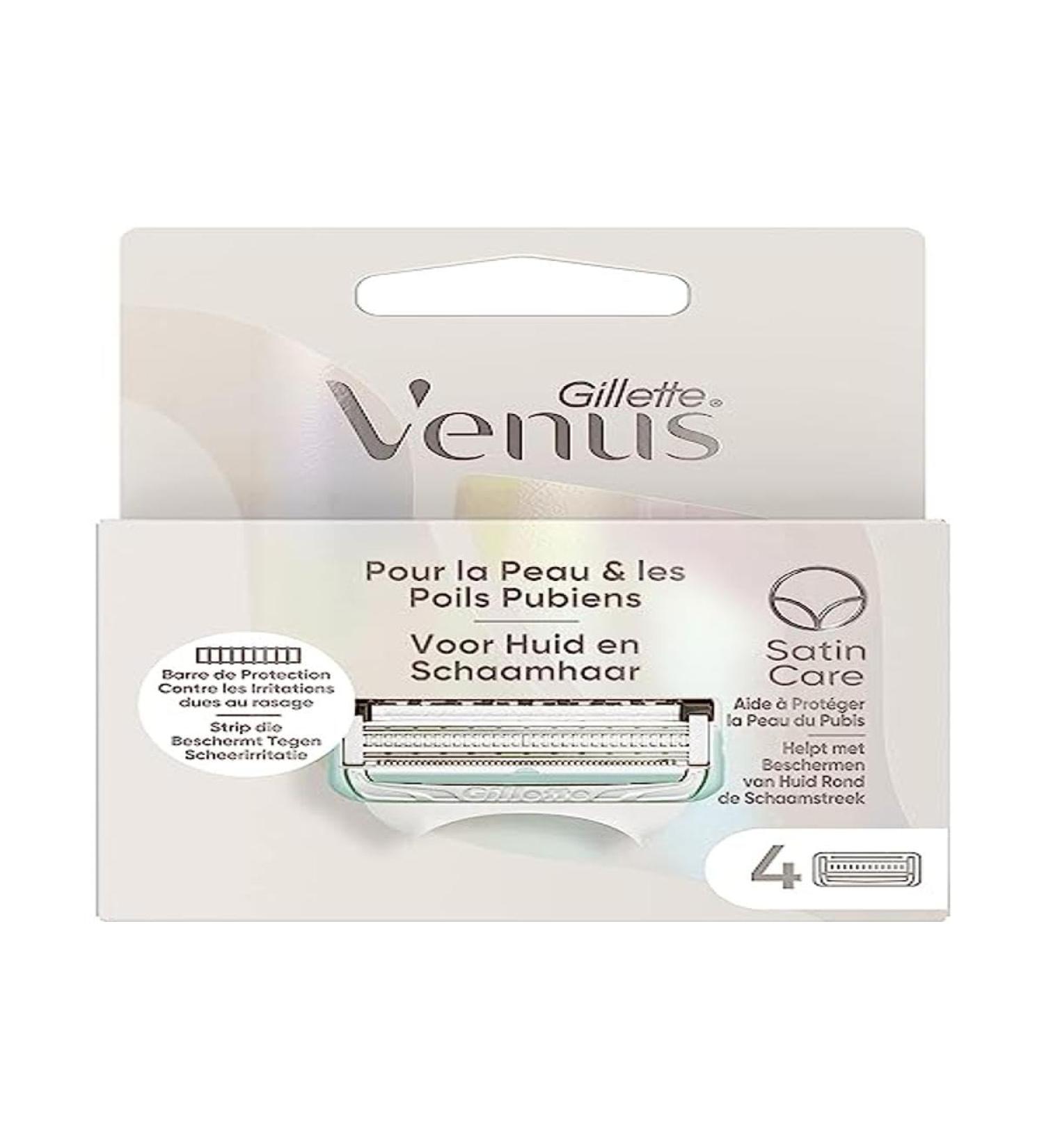 Gillette Venus Razor Blades for Skin and Pubic Hair for Women 4 Pieces 4 pieces (1 pack)