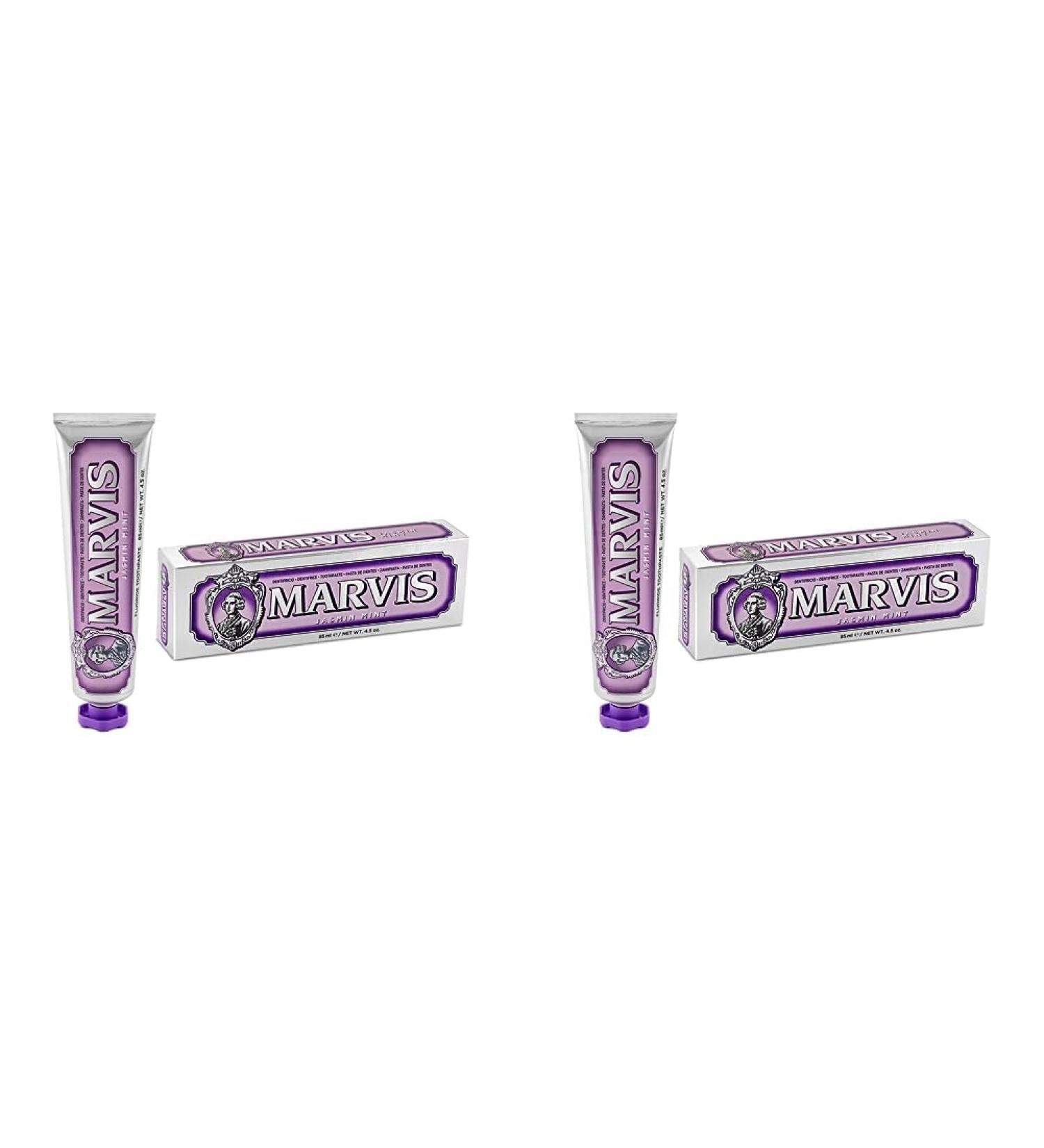 Marvis Jasmine Mint Toothpaste 85ml - Aromatic Dental Care Promotes Healthy Gums & Long-Lasting Freshness (2 Pack) - Buy Online on GoSupps.com