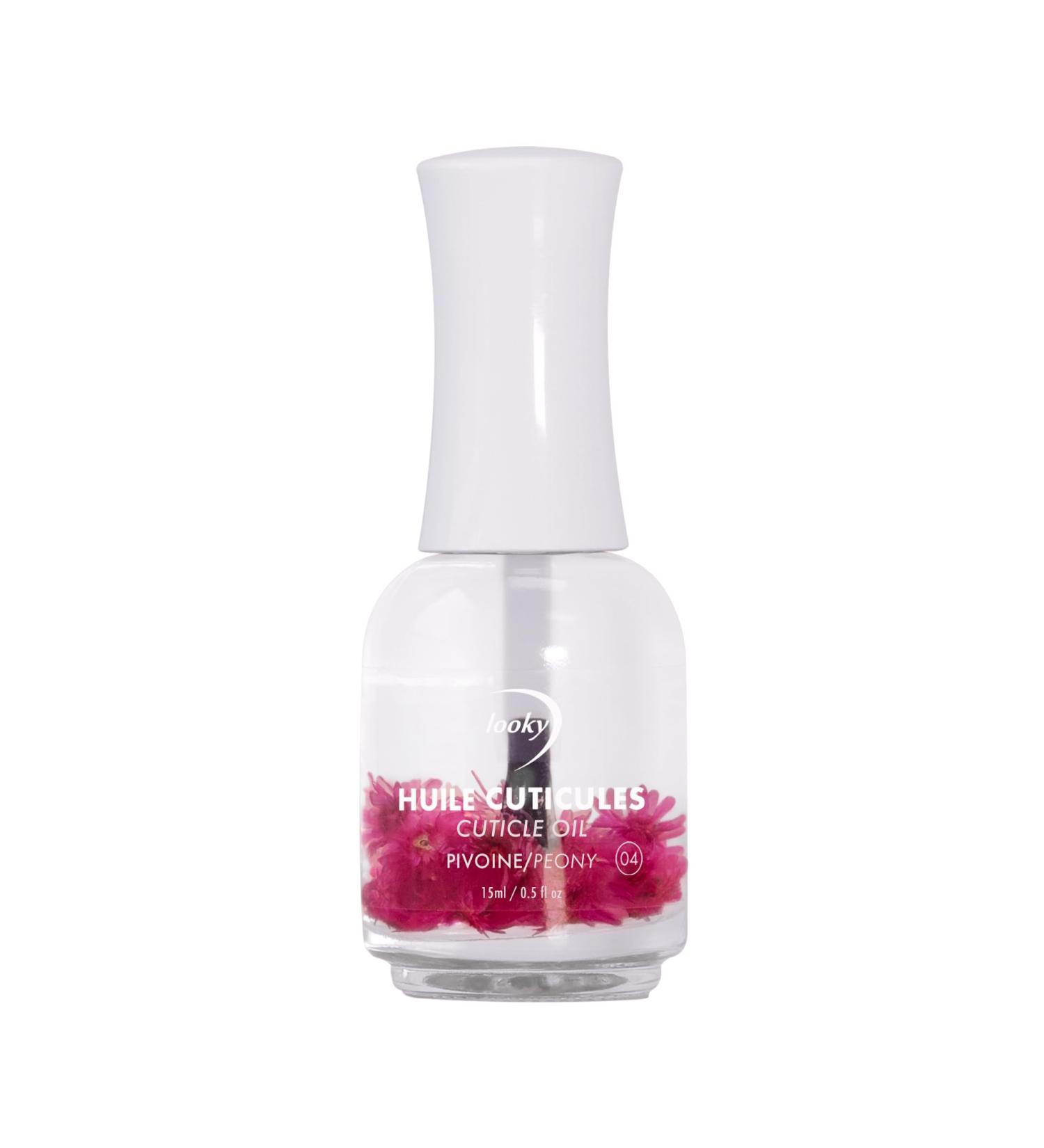 Looky Cuticle Oil - Peony Scent - Nourishing Jojoba Oil with Vitamins E & B - Moisturizes Revitalizes Nails Strengthens Cuticles - Fast-Absorbing Non-Greasy - Salon Quality Nail Health Essential - 15ml (0.5fl oz) #4 Peony