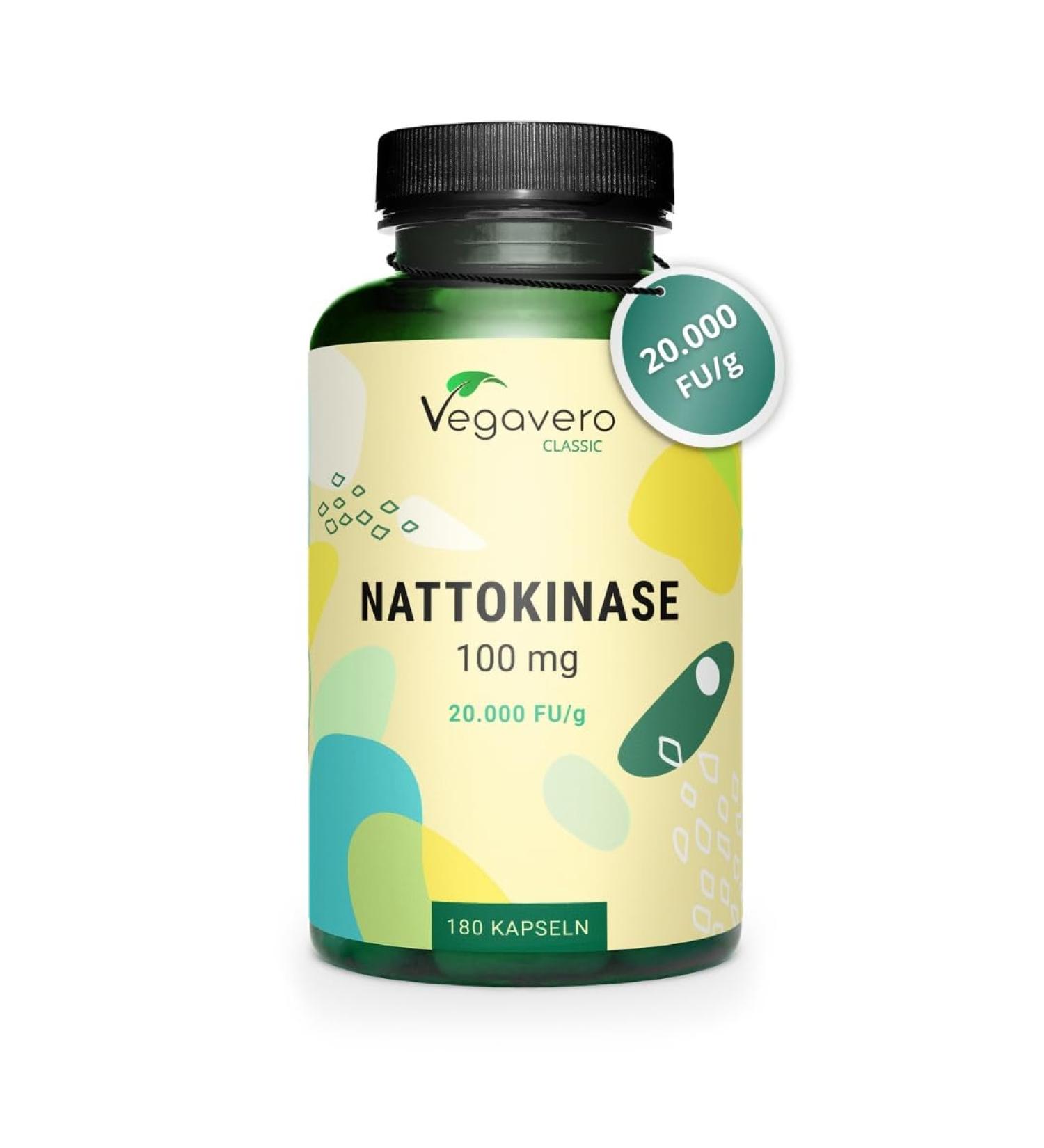 Vegavero NATTOKINASE capsules 20000 FUg Made from natto fermented soy beans 180 capsules Laboratory tested Vegan without additives - Buy Online on GoSupps.com