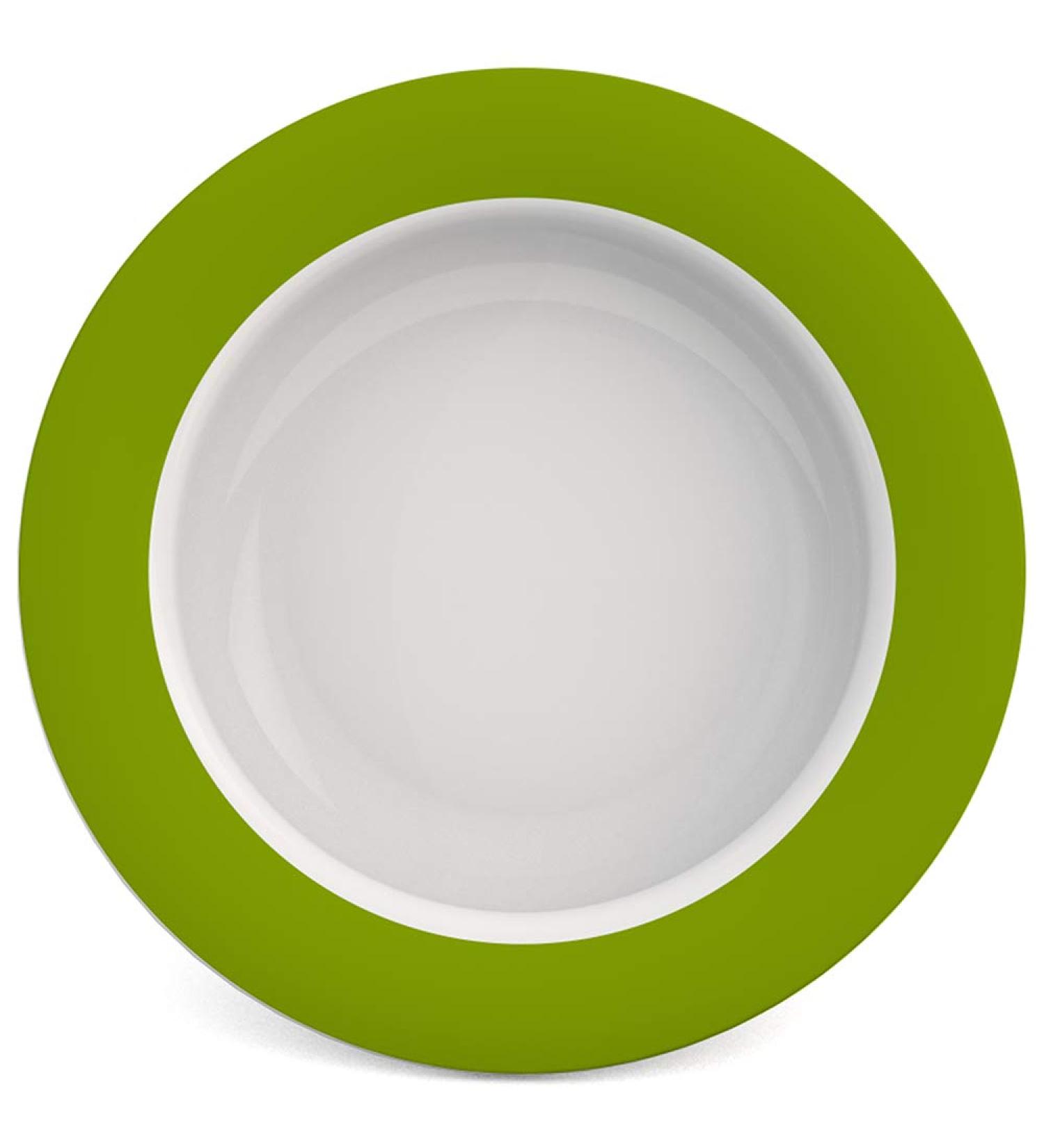 Ornamin Tilt-Trick Bowl 15.5 cm - Green Melamine Anti-Slip Plate for Independent Eating | Ideal Food Assistance Tool - Buy Online on GoSupps.com