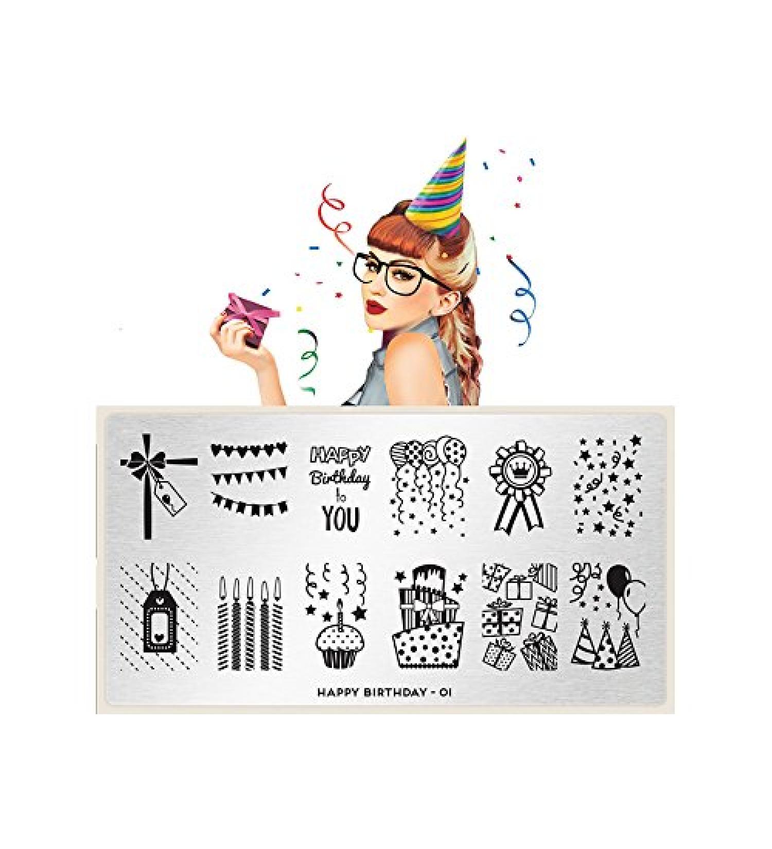 MoYou-London Stencil Happy Birthday Collection 01 | International Shipping Available - Buy Online on GoSupps.com