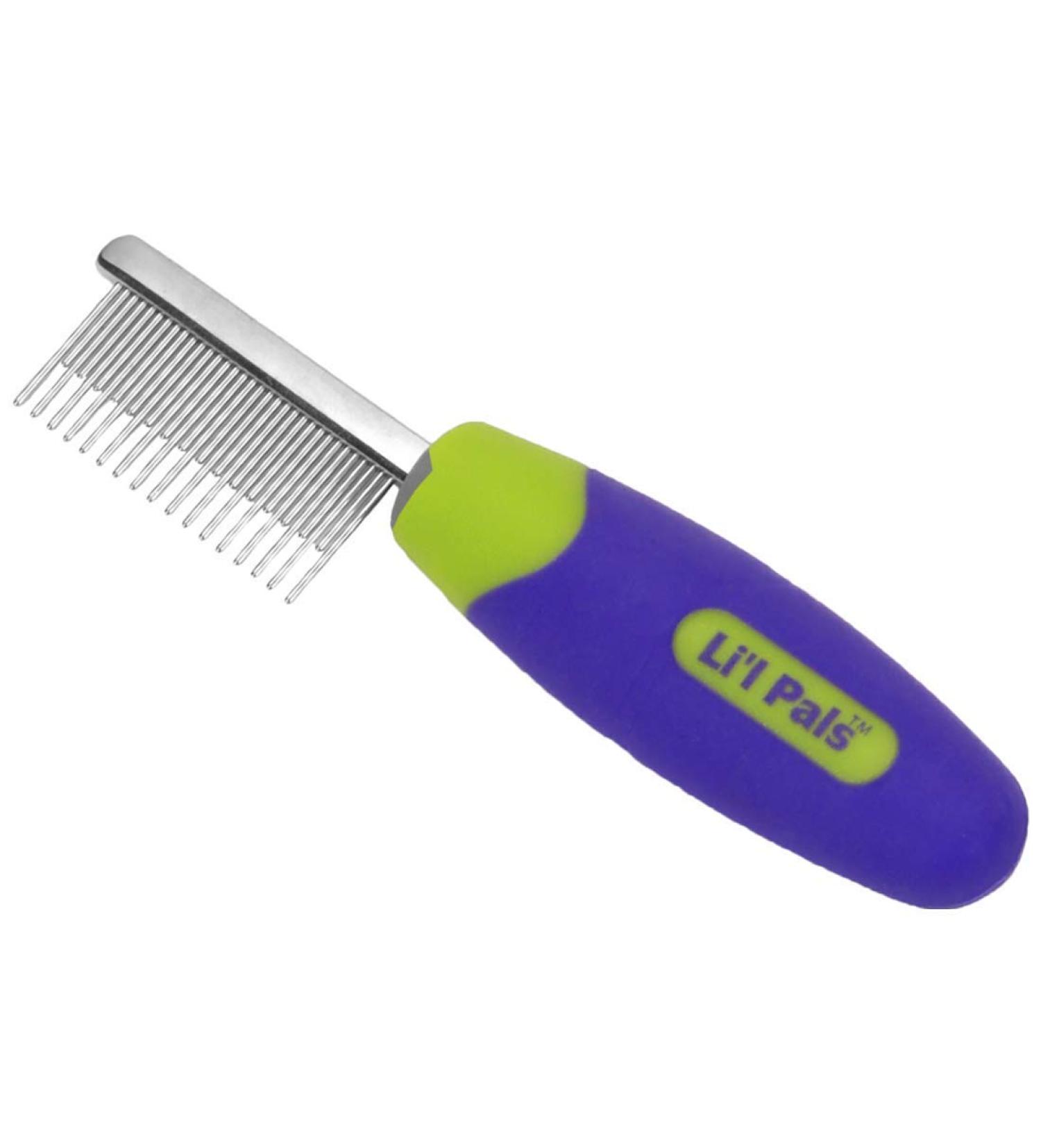 LilPals Stainless Steel Shedding Dog Comb (1-Pack), green, XS, Model Number: W6201