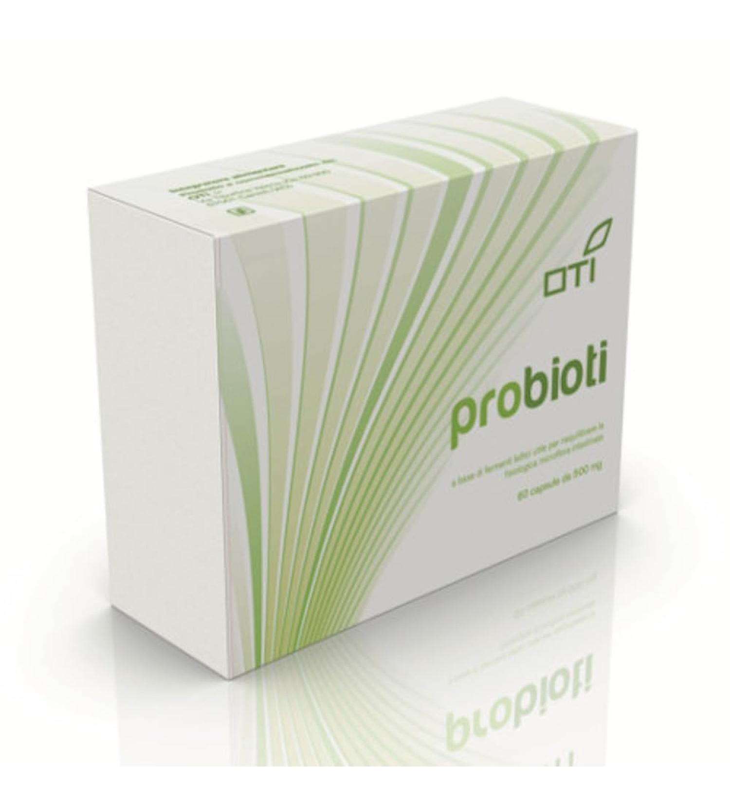 OTI OTI Probiotes Natural probiotic food supplement based on live lactic acid bacteria with lactobacilli and bifidobacterium 60 capsules of 500 mg Made in Italy