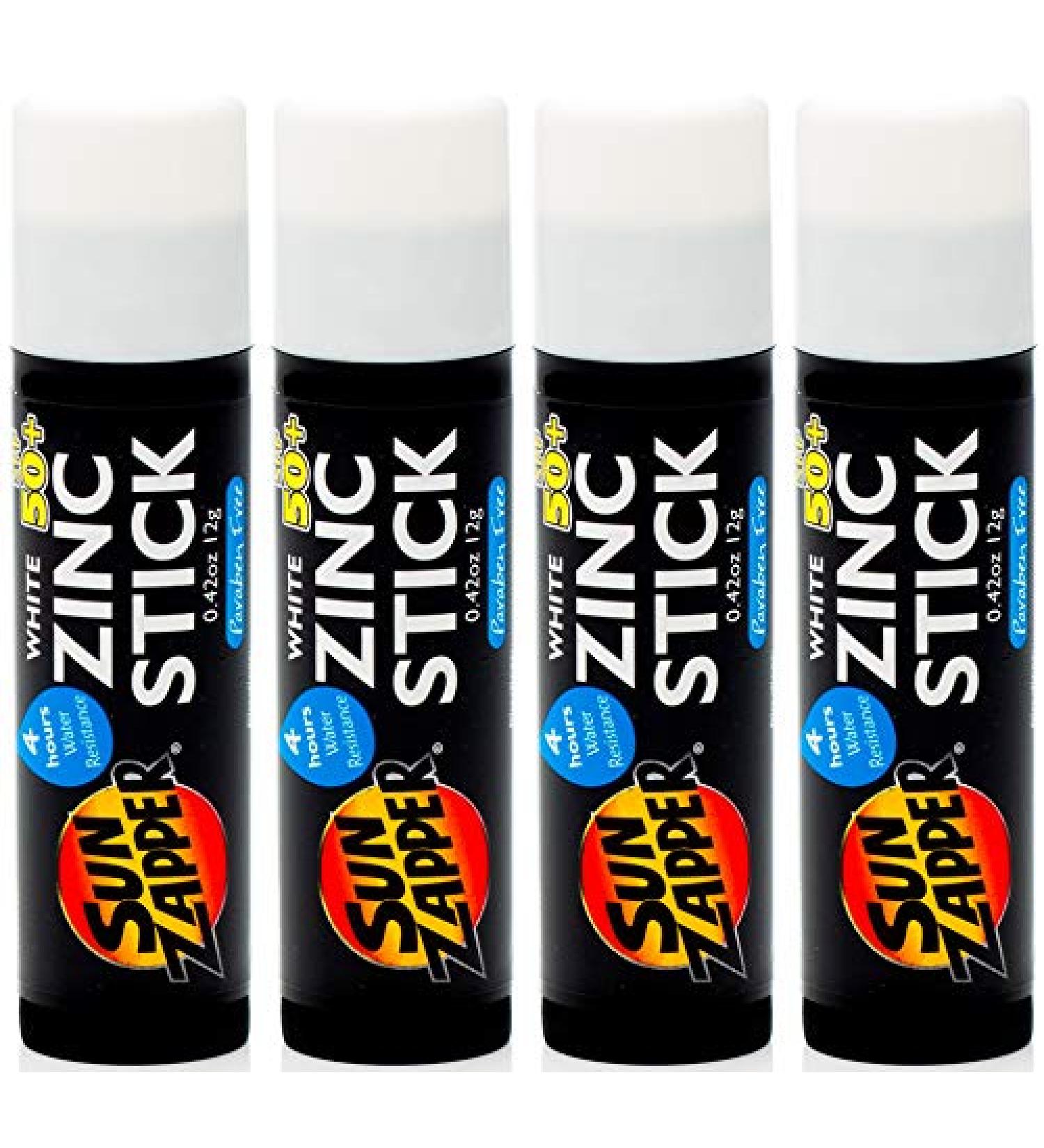 Sun Zapper Zinc Stick SPF 50+ Sunscreen (4 Pack) - 0.42 oz Stick Sunblock - Buy Online on GoSupps.com