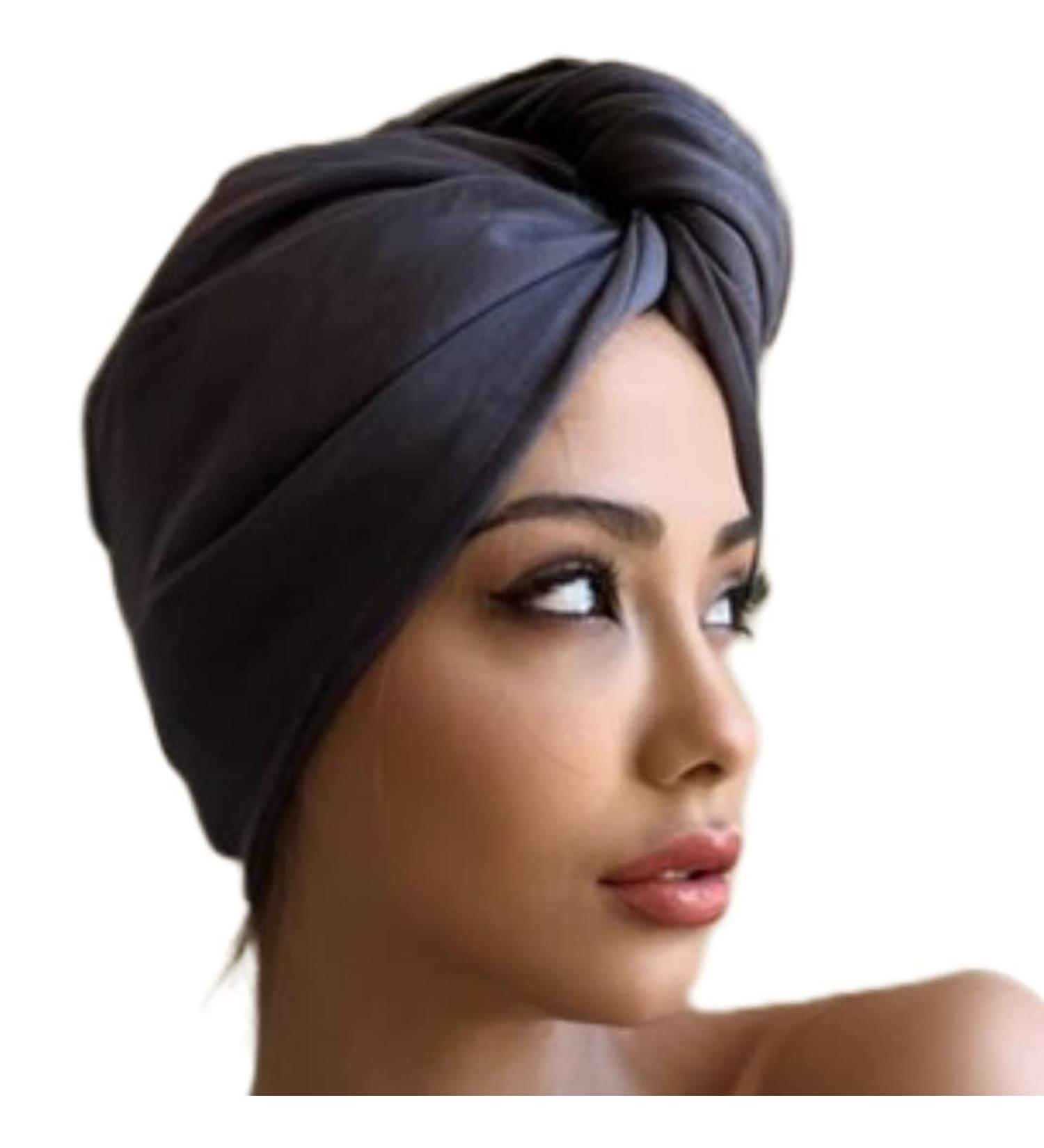 Radiant Queen Dark Grey Cotton Hair Towel - 100% Cotton, Double Layer, Adjustable Size - Anti Frizz, for Short, Medium, and Long Hair - Buy Online on GoSupps.com