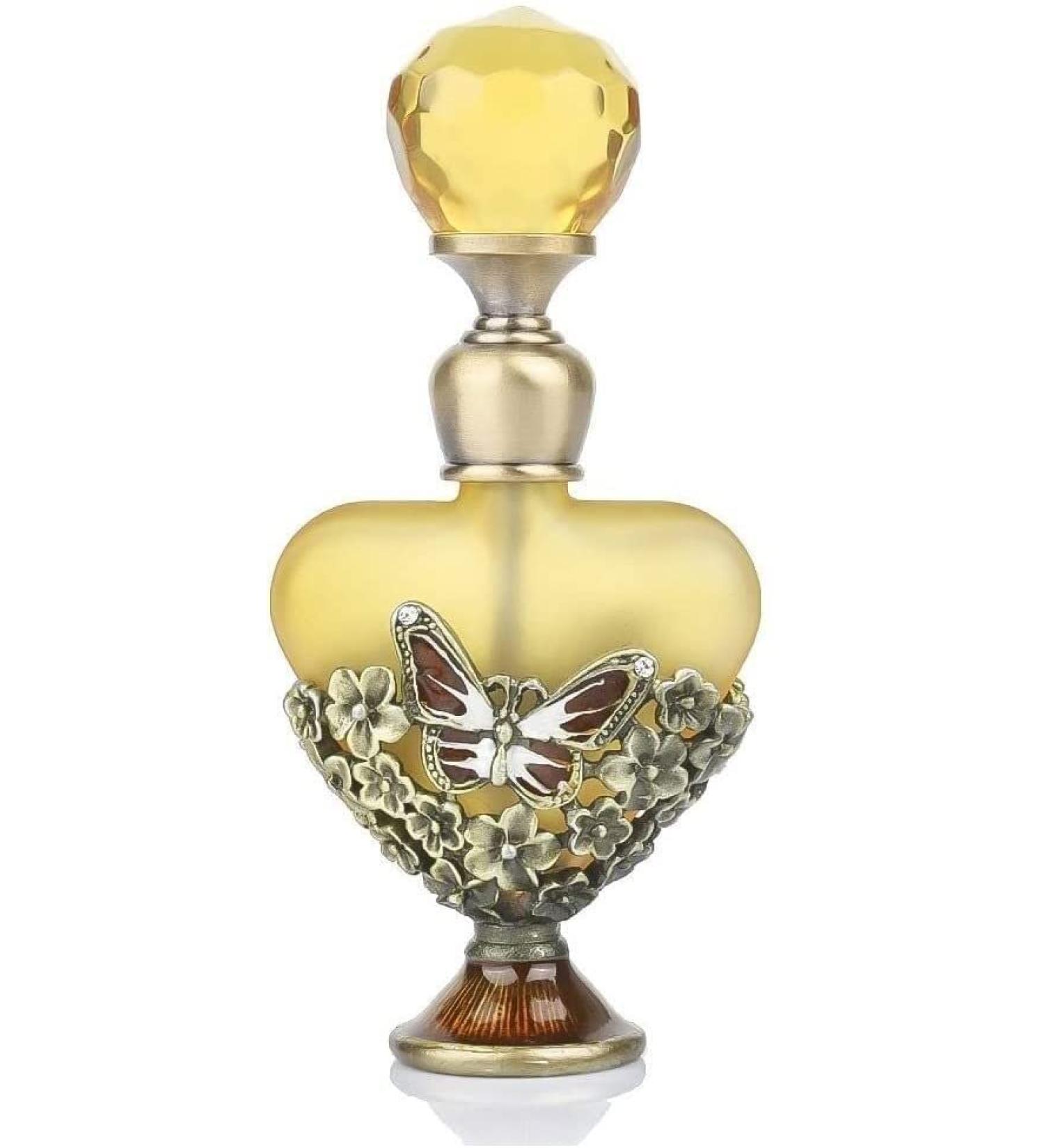 DNCG Perfume Refillable Bottle Portable Perfume Atomiser Vintage Butterfly Flower Style Heart Shape Crystal Perfume Holder Container Scent Bottle - Buy Online on GoSupps.com