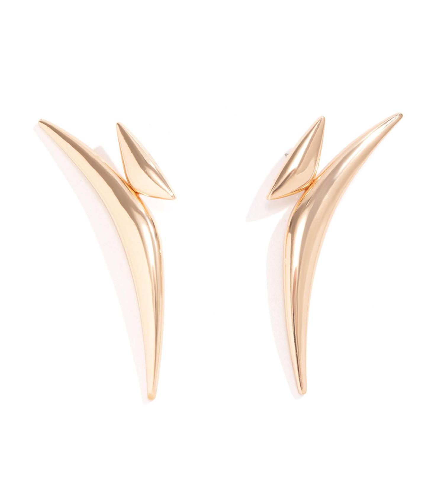 ROYALEAD Triangle Bend Pointed Earrings for Women Girls Minimalist Designs Exaggerated Geometric Accessories 2024 Party Jewelry Gold - Buy Online on GoSupps.com
