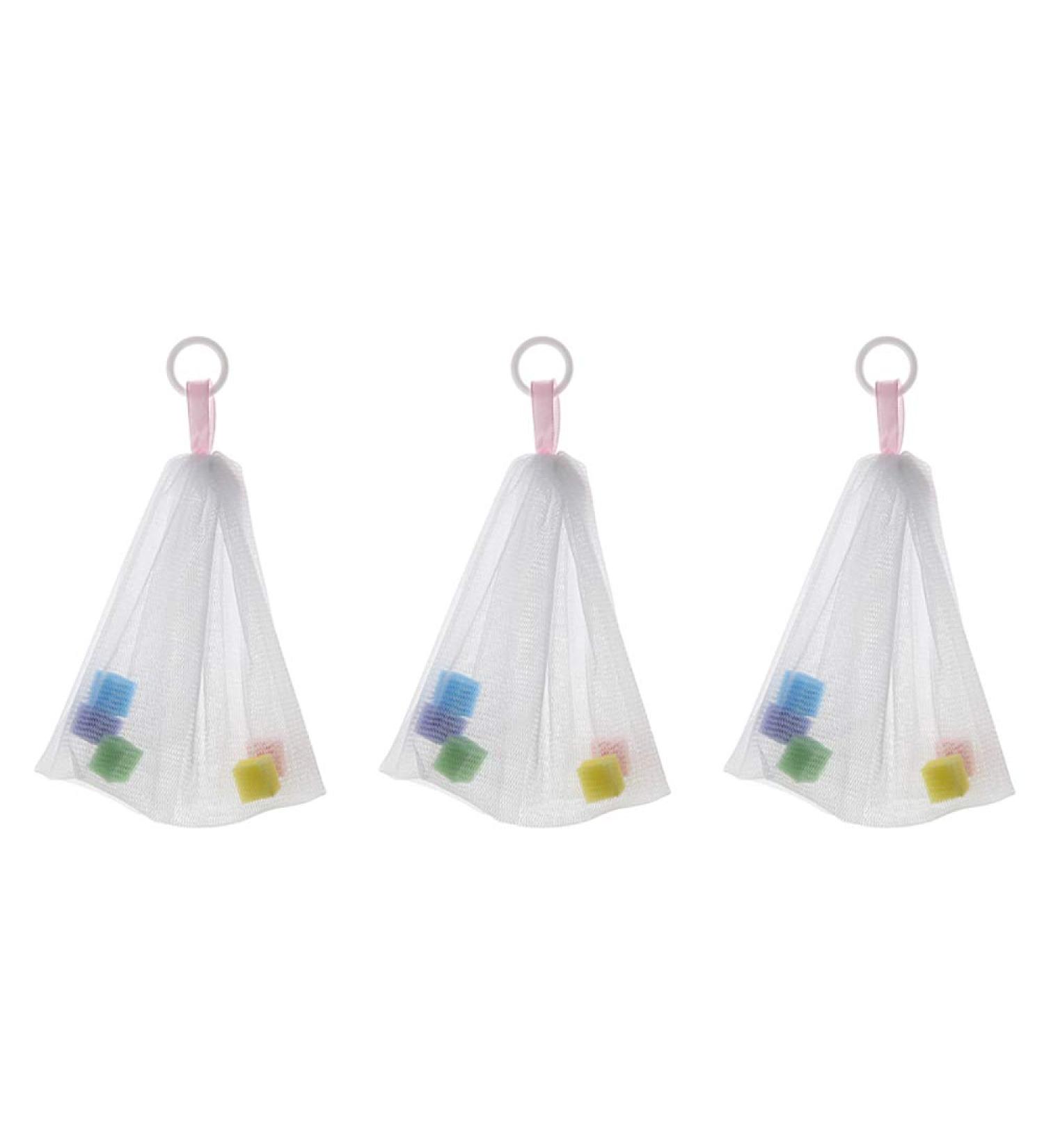 3pcs Bubble Foam Mesh Bag - Facial Skin Care Tool Set with Hanging Ring for Ultimate Body Care - Buy Online on GoSupps.com