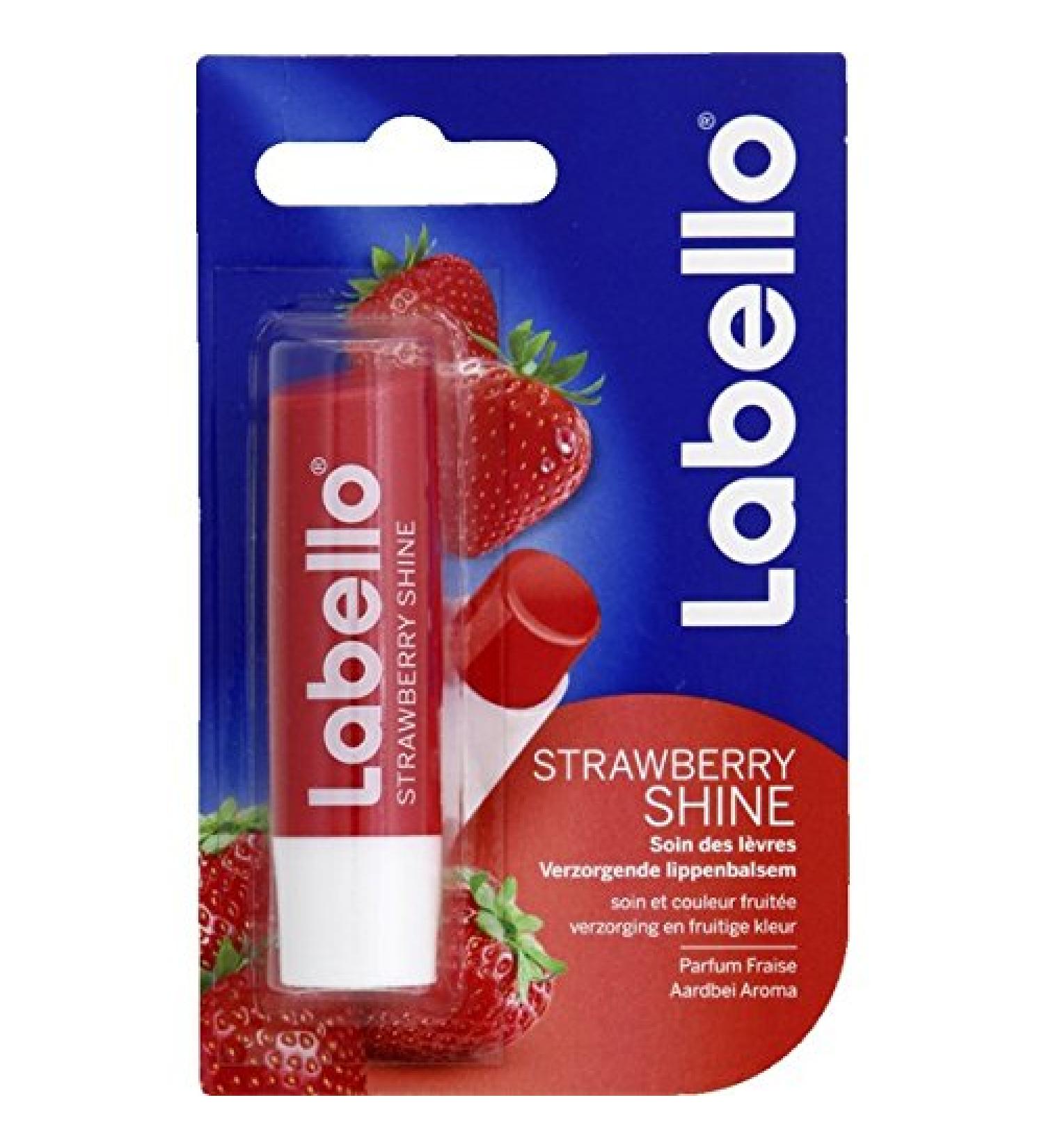Labello Strawberry Shine Lipstick Strawberry Scent - 4.8g Stick