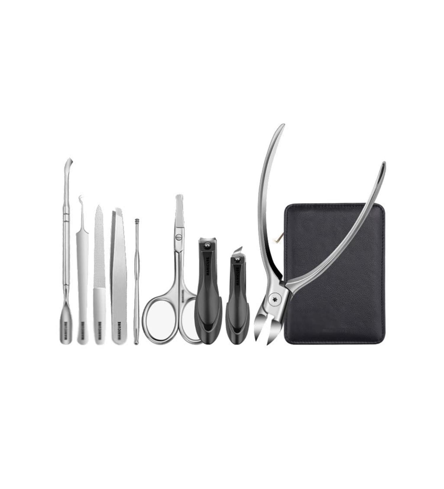Nail Clippers Set 9 Pieces Nail Scissors Set Professional Pedicure Nail Set Stainless Steel Beauty Care Tools Beauty Set with PU Leather Set (Color : A) - Buy Online on GoSupps.com