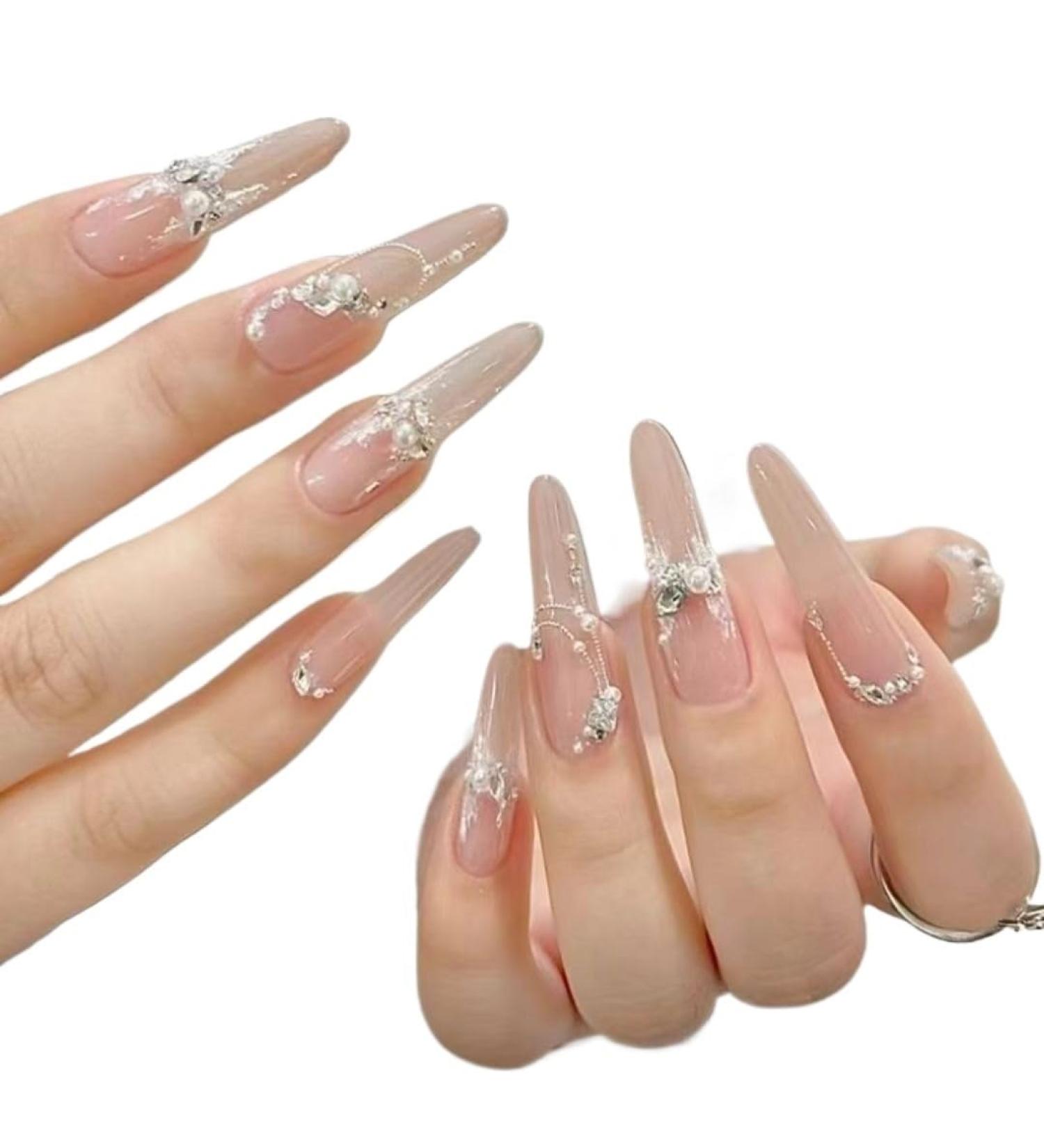 Temperament manicure manicure wearing a hand-made niche sticking drill cold princess temperament pure desire wind Pearl butterfly fashion(M) - Buy Online on GoSupps.com