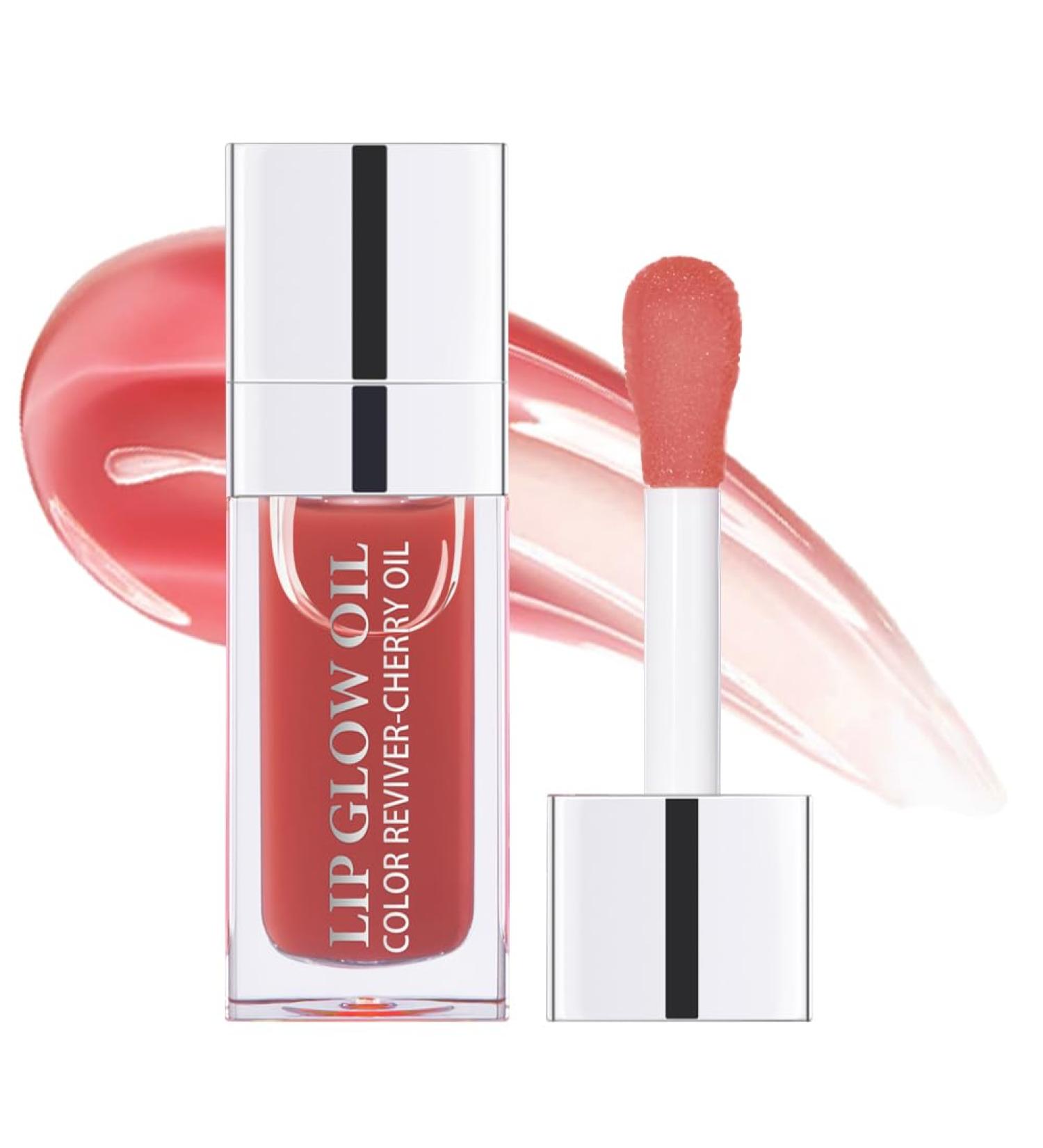 Hydrating Lip Glow Oil - Moisturizing Lip Plumper Gloss & Tinted Lip Balm in Rosewood | Best Lip Care for All-Day Hydration - Buy Online on GoSupps.com