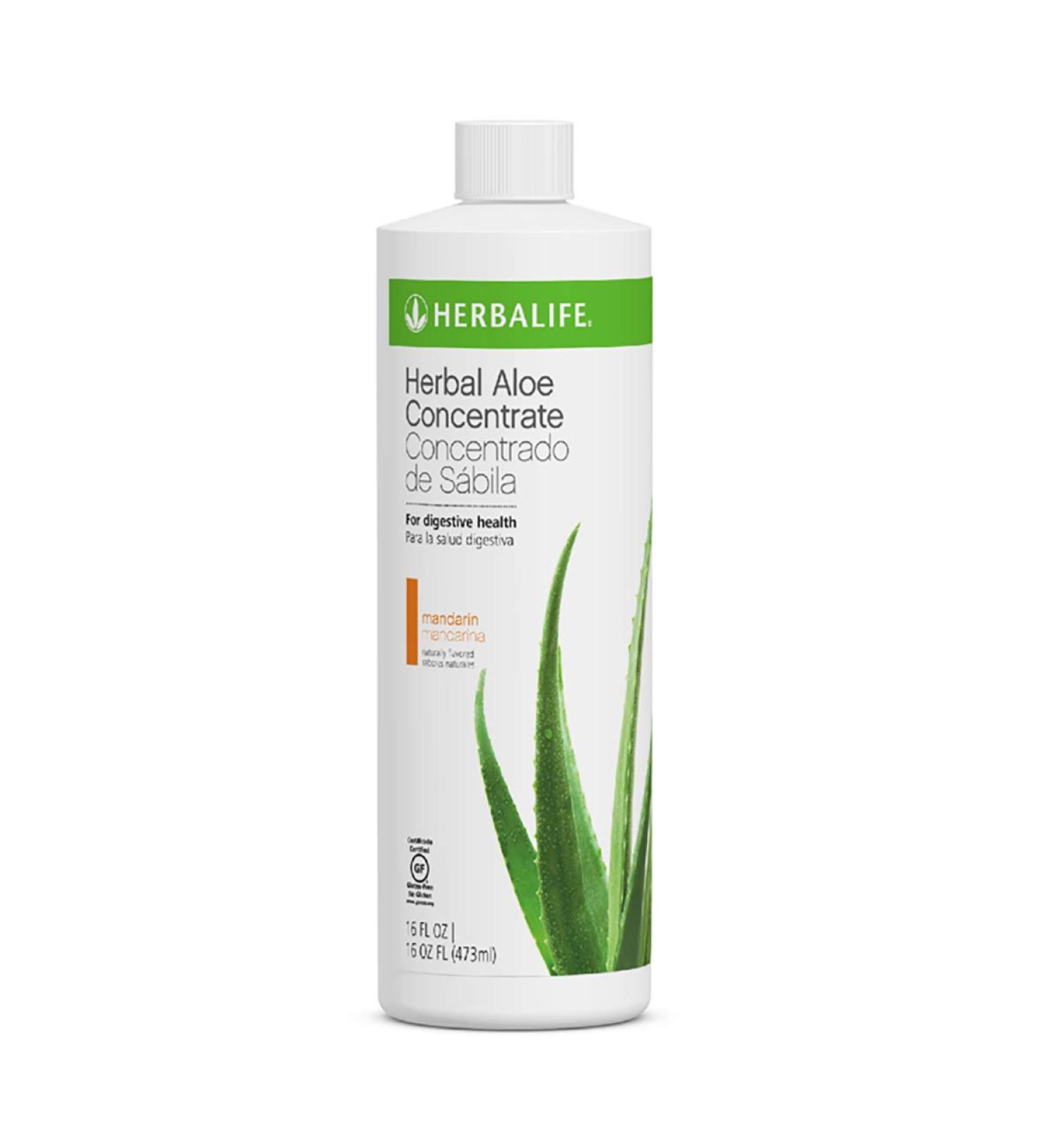 Aloe Vera Herbal Concentrate Mandarin Flavor 16 Fl.oz | Supports Healthy Digestion - Buy Online on GoSupps.com