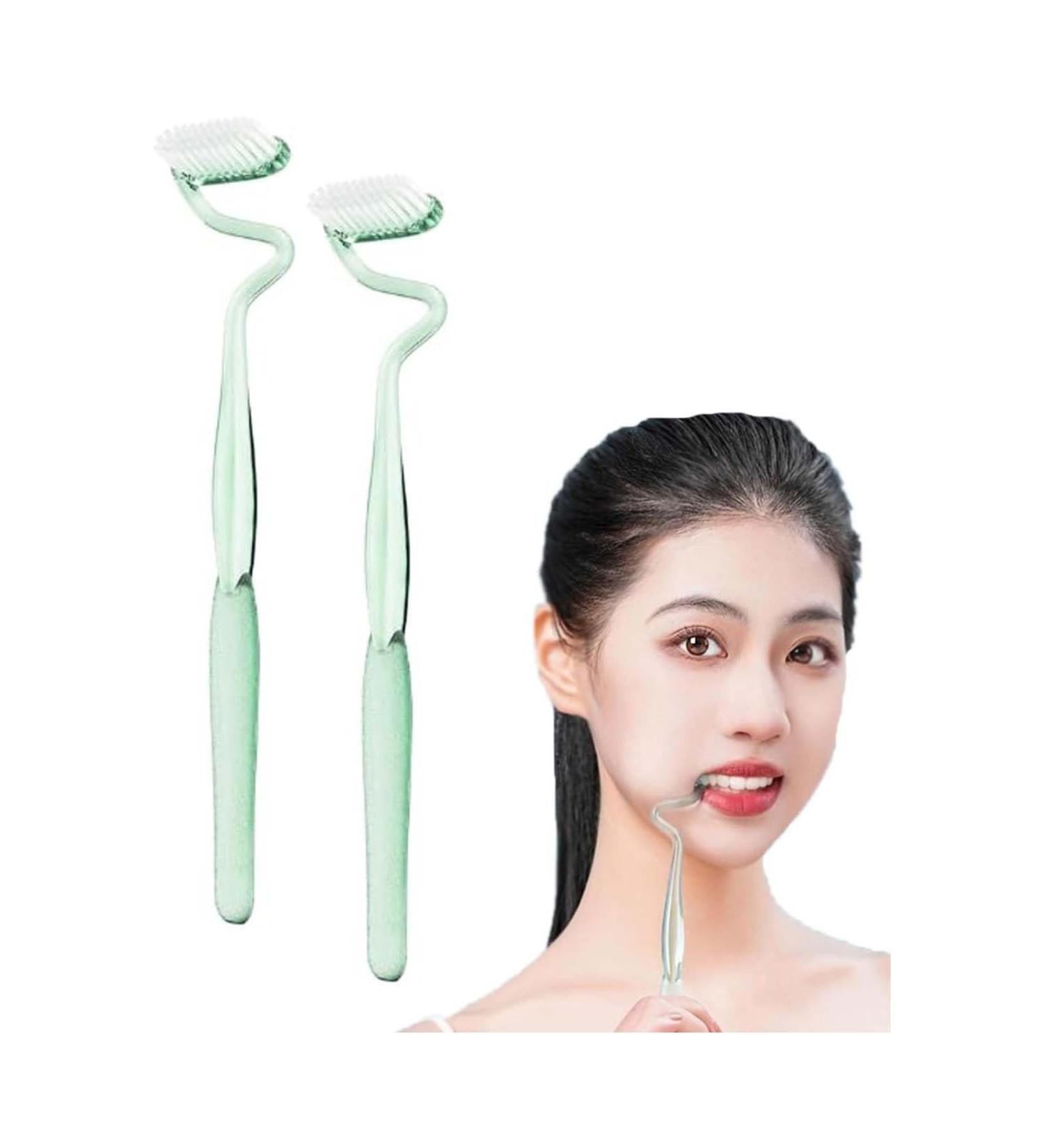 Buy S-Shaped Soft-Haired Toothbrushes for Adults - Clean Teeth & Gums (Green 2 Pack) - International Shipping Available - Buy Online on GoSupps.com