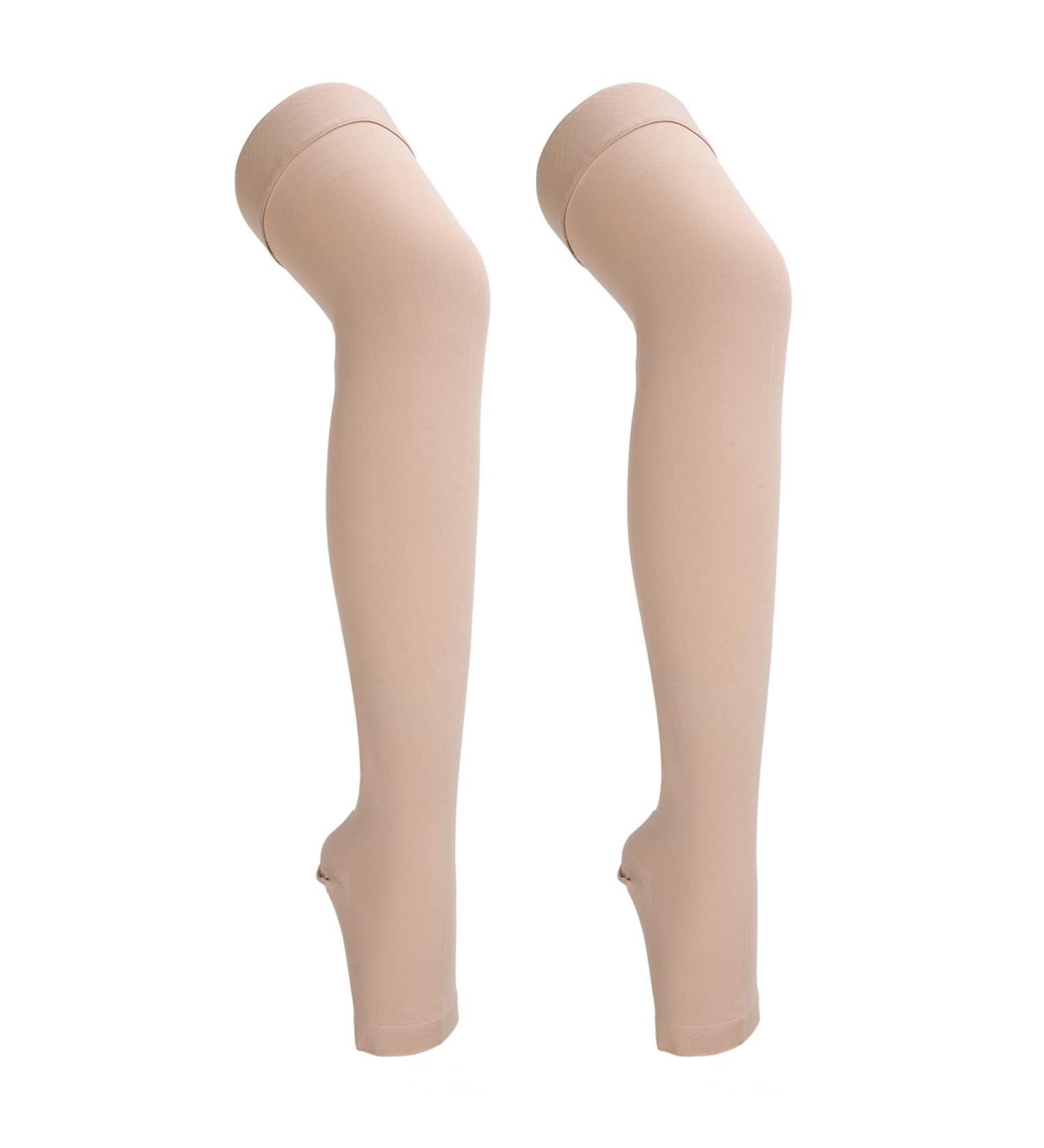 Compression Socks Breathable 23 To 32mmHg Open Toe Thigh High Graduated Compression Stockings for Unisex Reduce Leg Swelling and Oedema - Buy Online on GoSupps.com