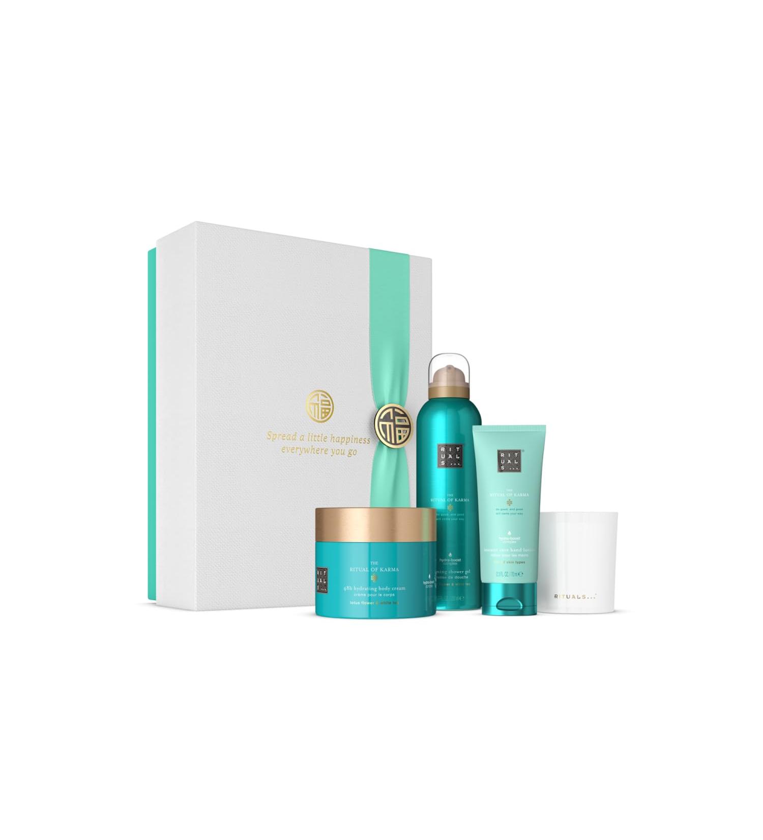 Shop Rituals Gift Box: The Ritual of Karma - Luxurious 4-Piece Body Care Set with Lotus & White Tea | Perfect for Gifting - Buy Online on GoSupps.com