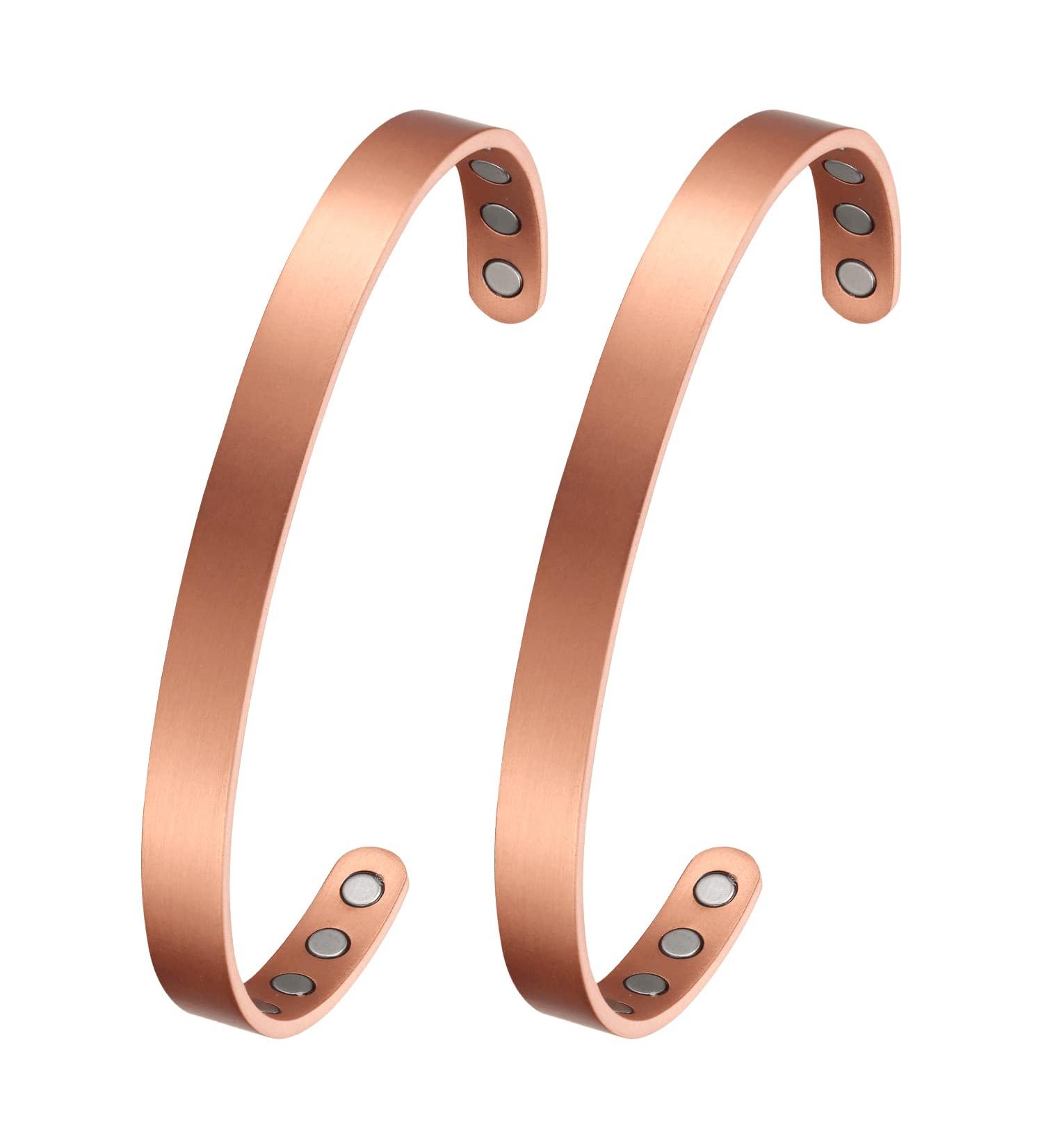Stomachergy Adjustable Copper Magnetic Bracelets for Men & Women - 99.9% Pure Copper - Includes Jewelry Box - Buy Online on GoSupps.com