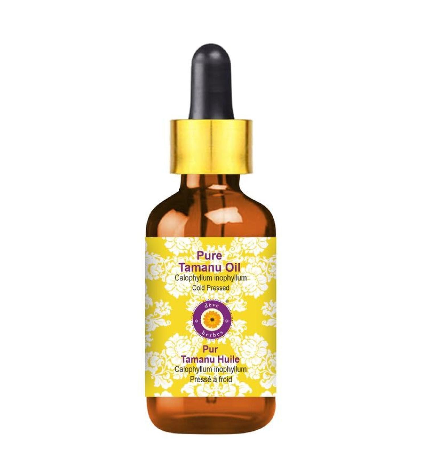 Dev Herbes Pure Tamanu Oil 30ml - Cold-Pressed Therapeutic Quality Natural Oil with Glass Dripper - Calophyllum Inophyllum for Skin & Hair - Buy Online on GoSupps.com